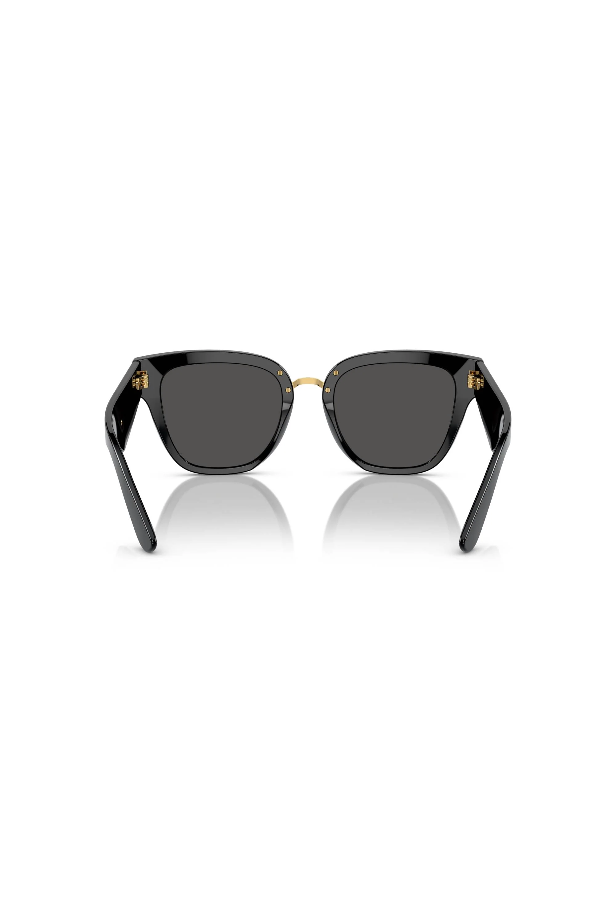 Square Frame Dark Grey Lens Sunglasses - Black - Image 3