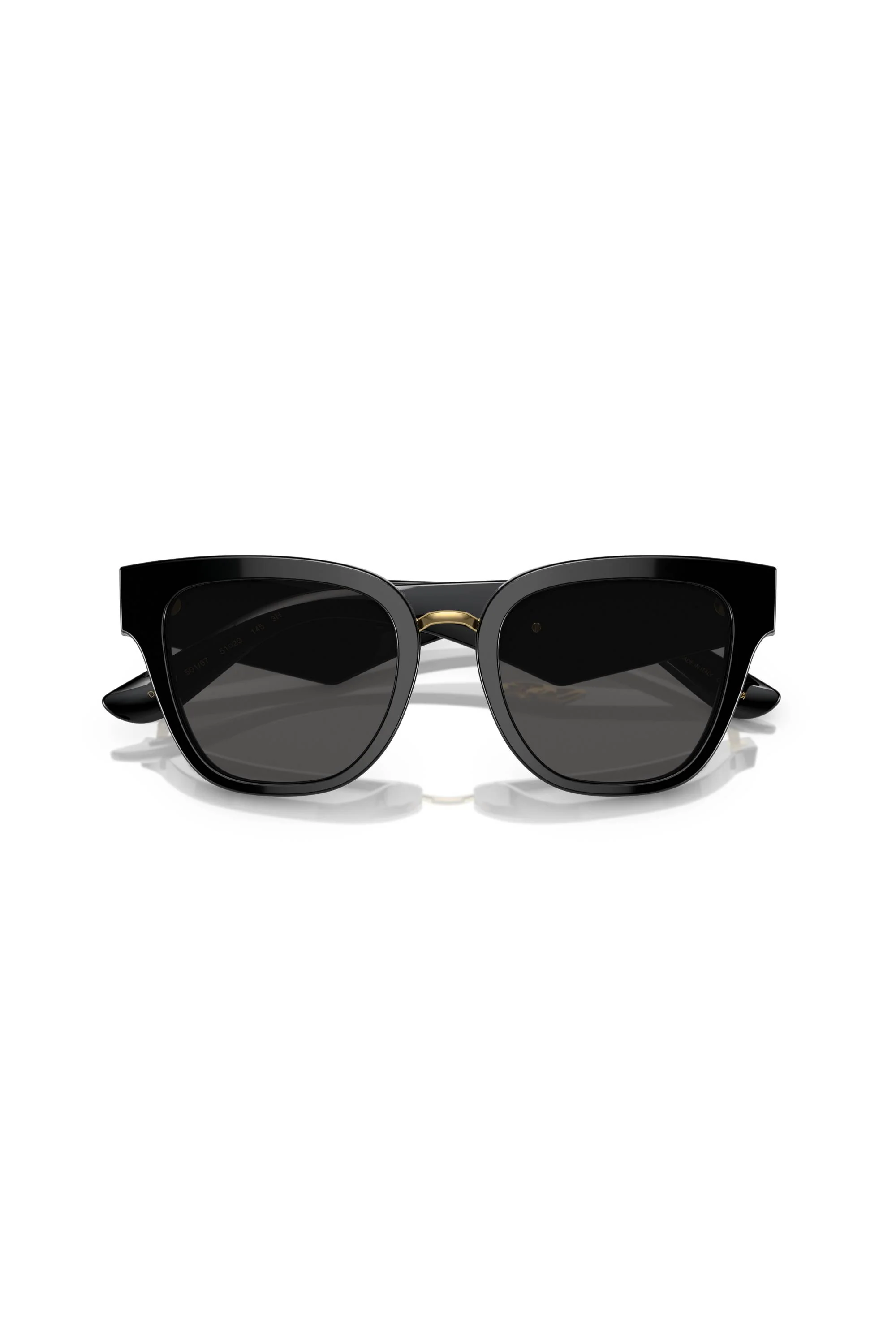 Square Frame Dark Grey Lens Sunglasses - Black - Image 4