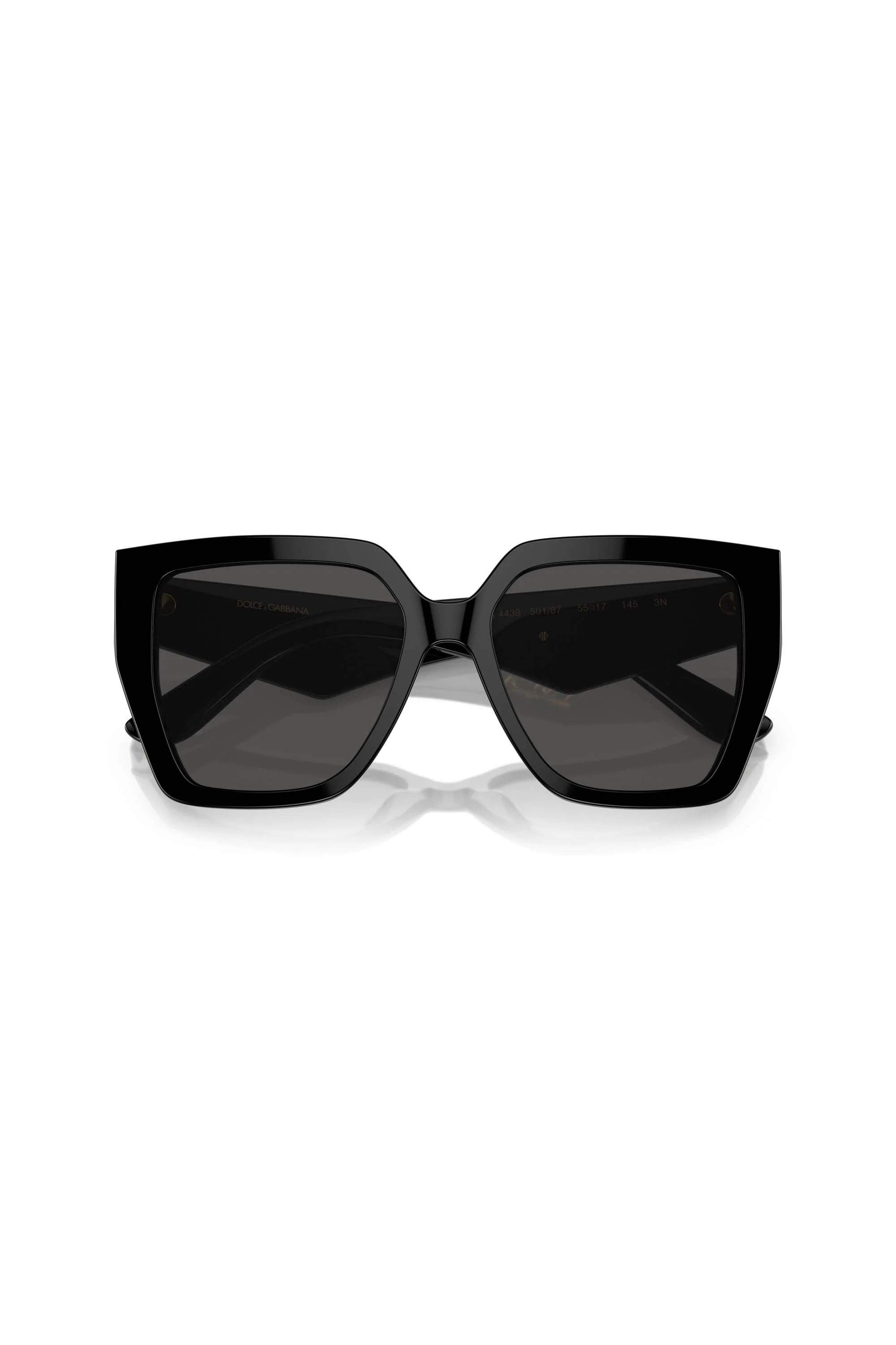 Square Frame Dark Grey Sunglasses - Black - Image 4