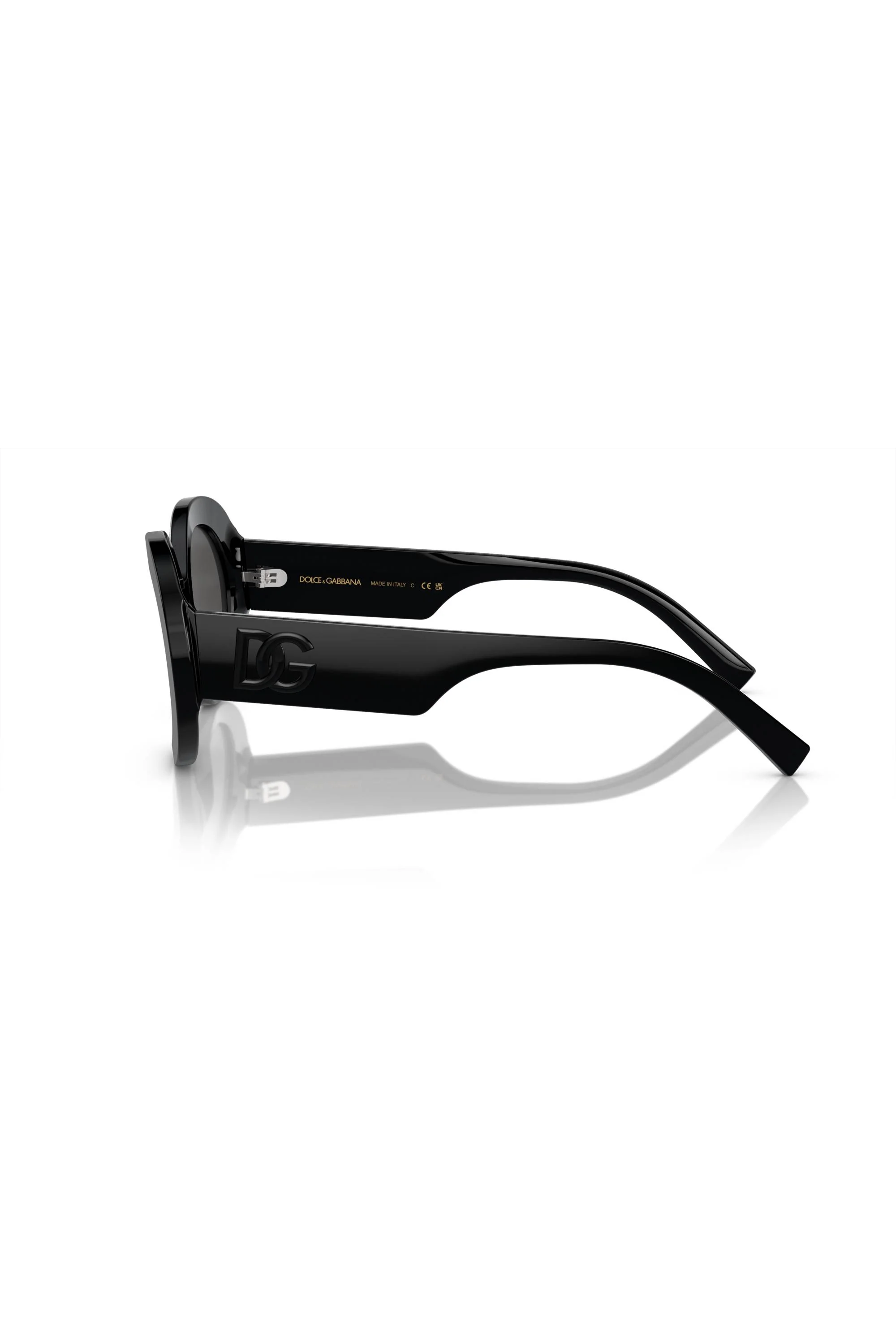 Oval Frame Dark Grey Lens Sunglasses - Black - Image 2
