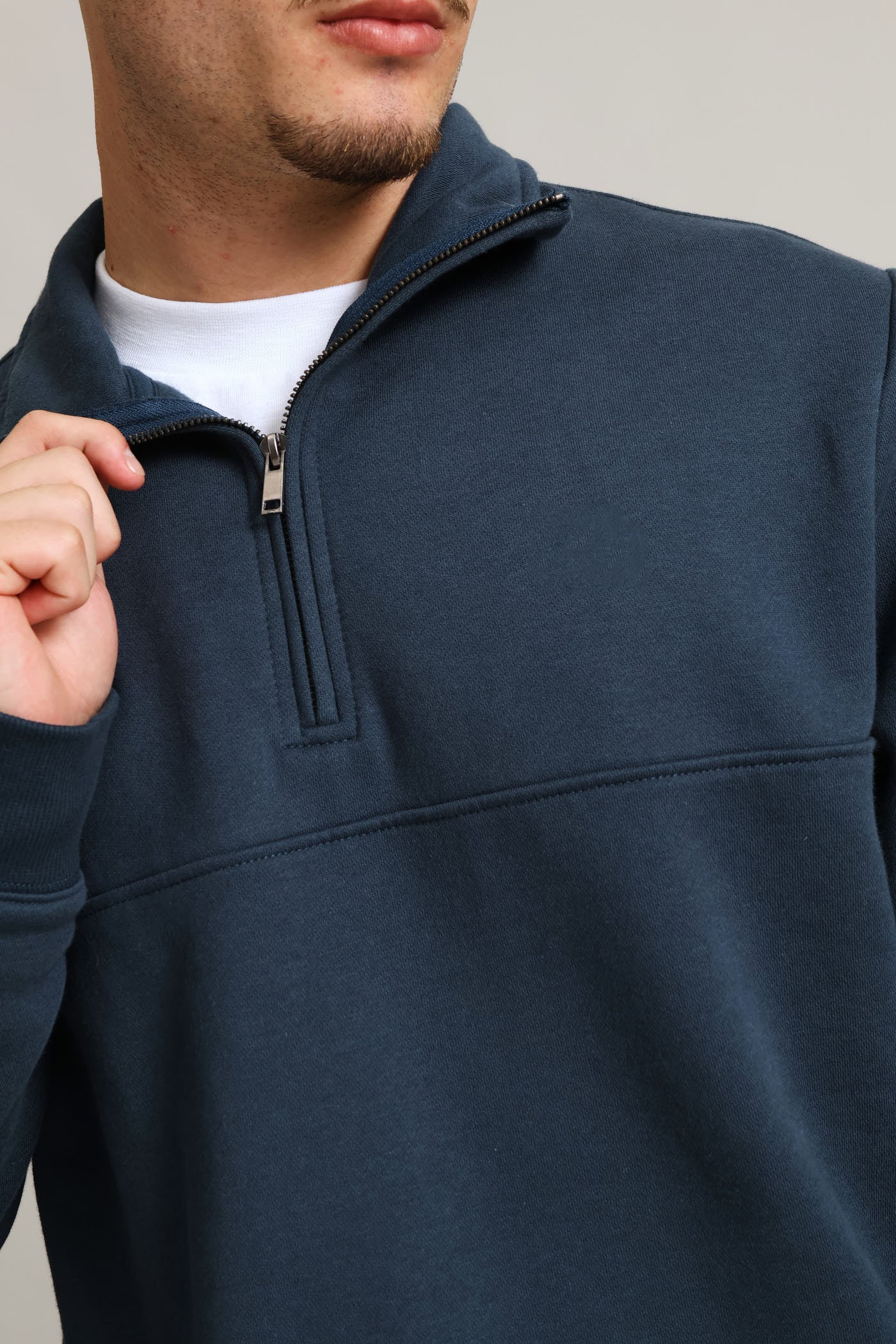 1/4 Zip Fleece Sweat - Petrol - Image 3