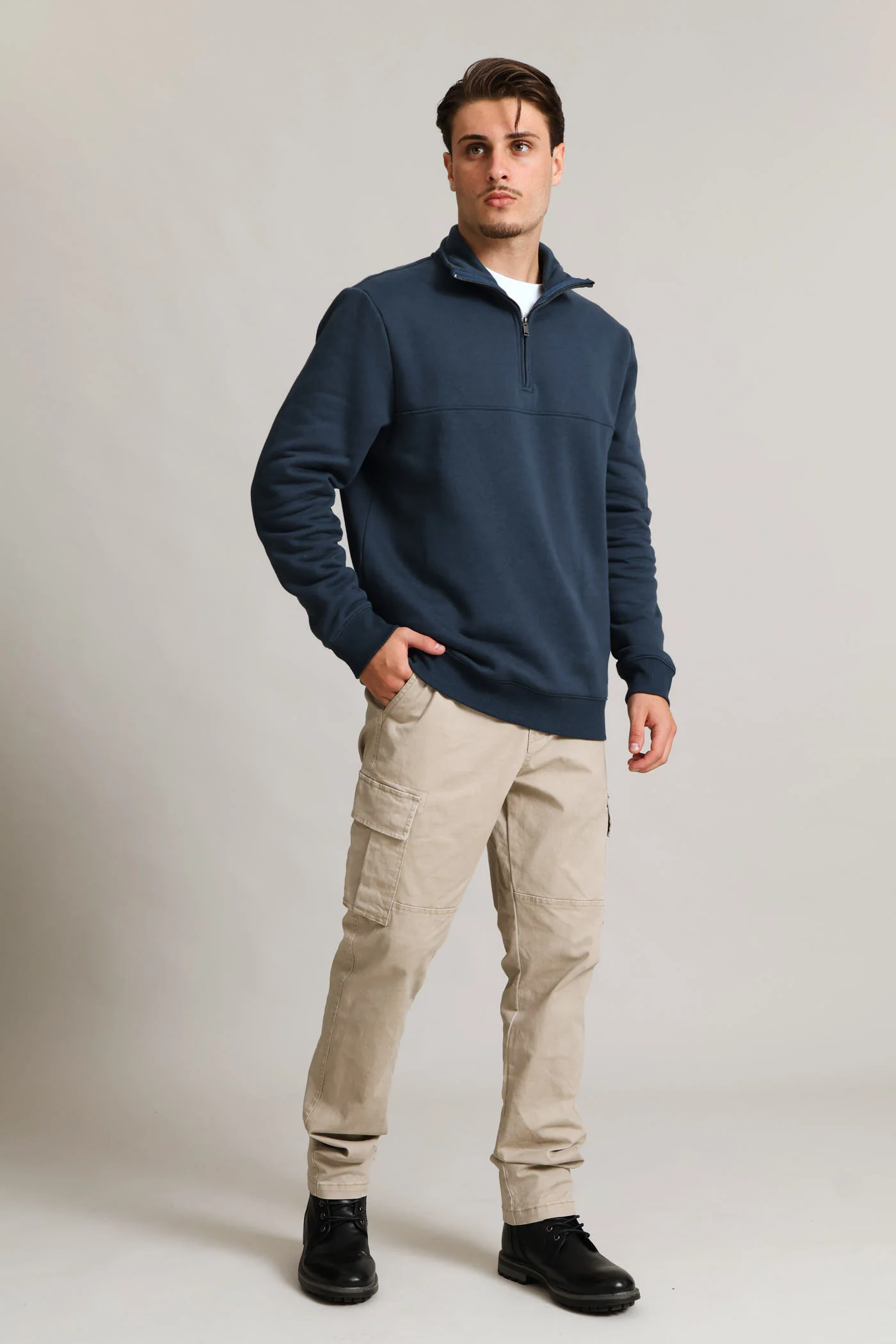 1/4 Zip Fleece Sweat - Petrol - Image 6