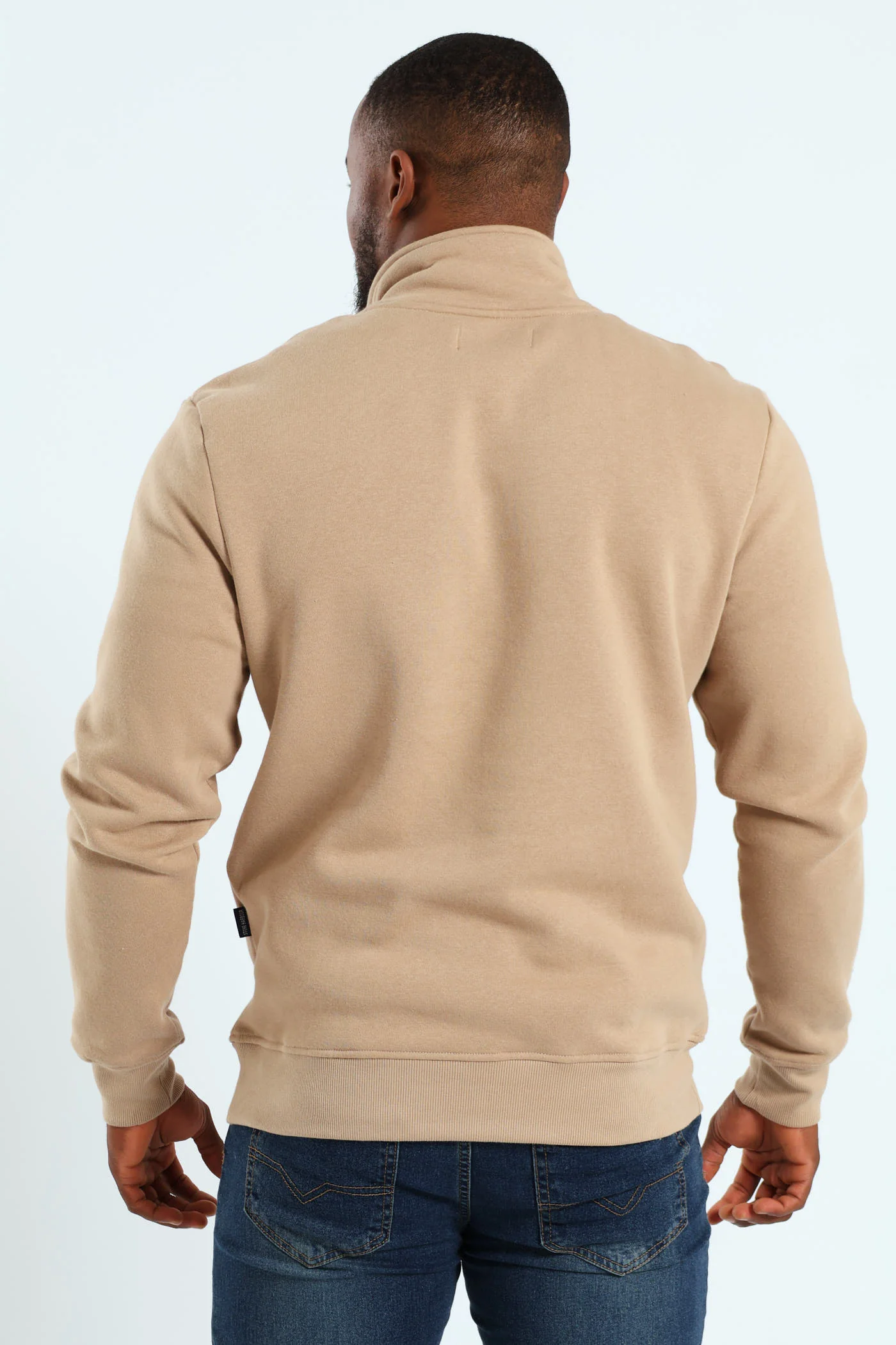 1/4 Zip Fleece Sweater - Taupe - Image 4