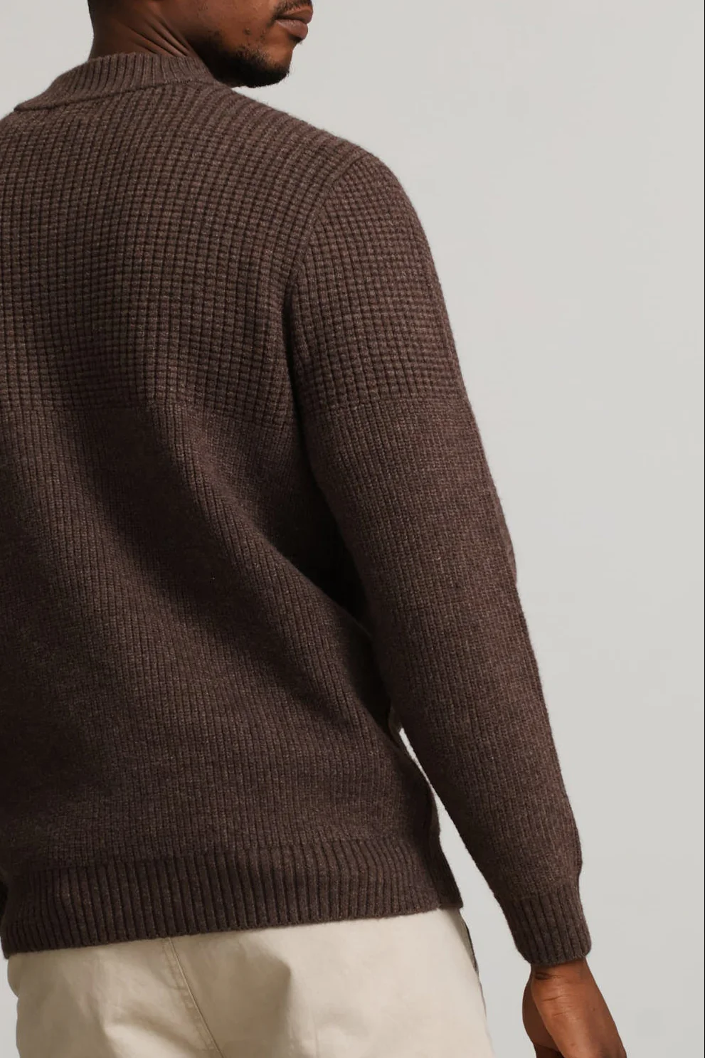 1/4 Zip Knitwear - Chocolate - Image 4