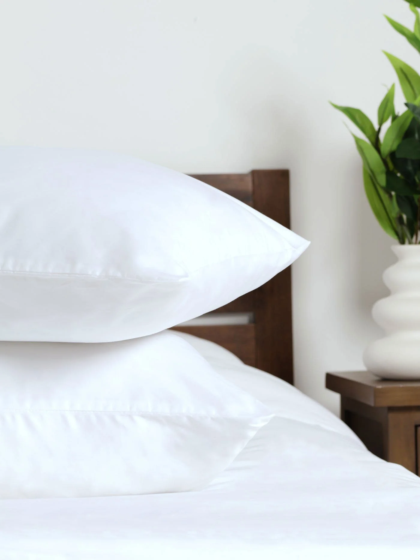 100% Cotton Percale Standard Duvet Set White - 400TC - Image 2