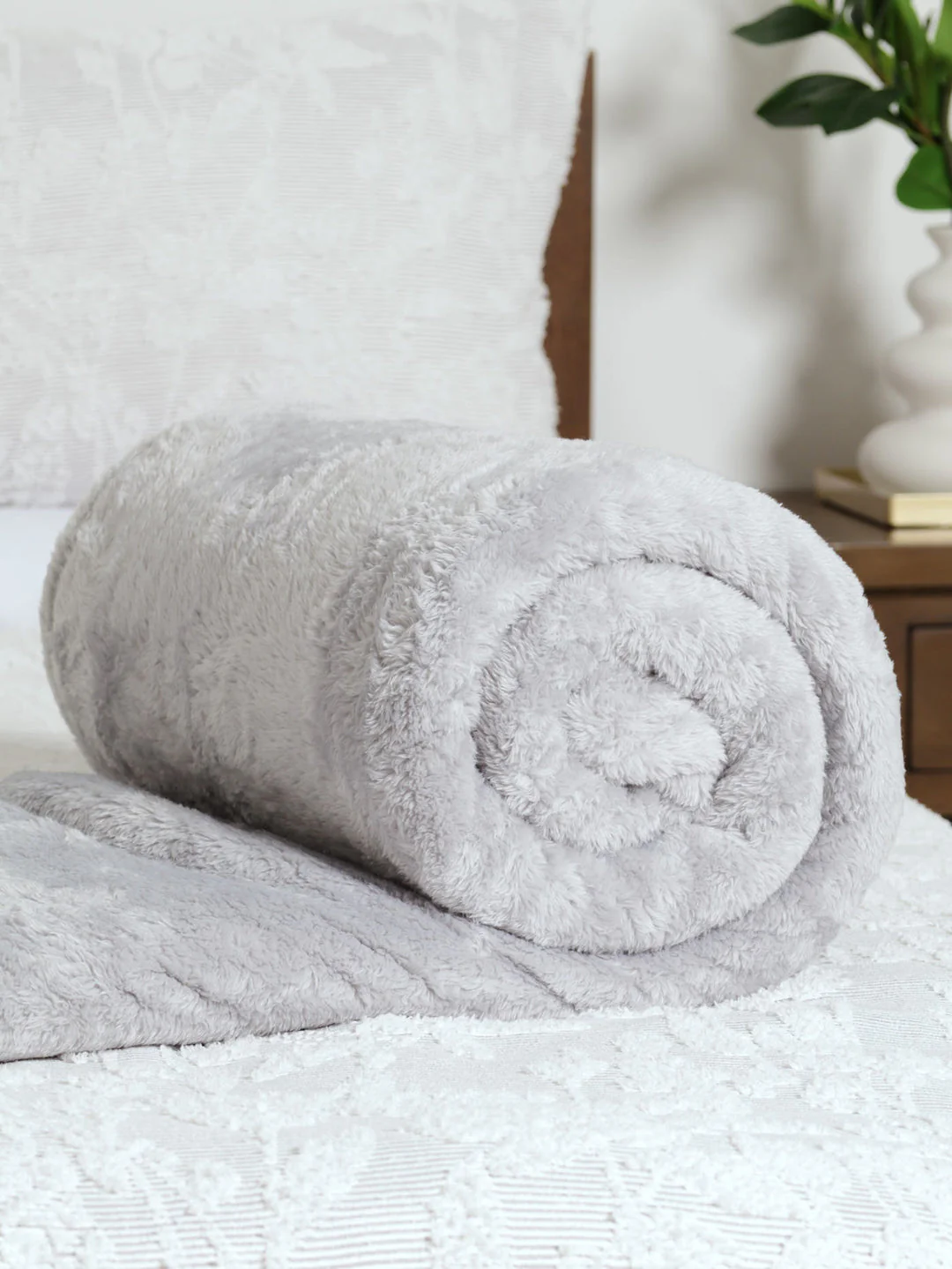 Faux Mink Blanket - Grey - Image 2