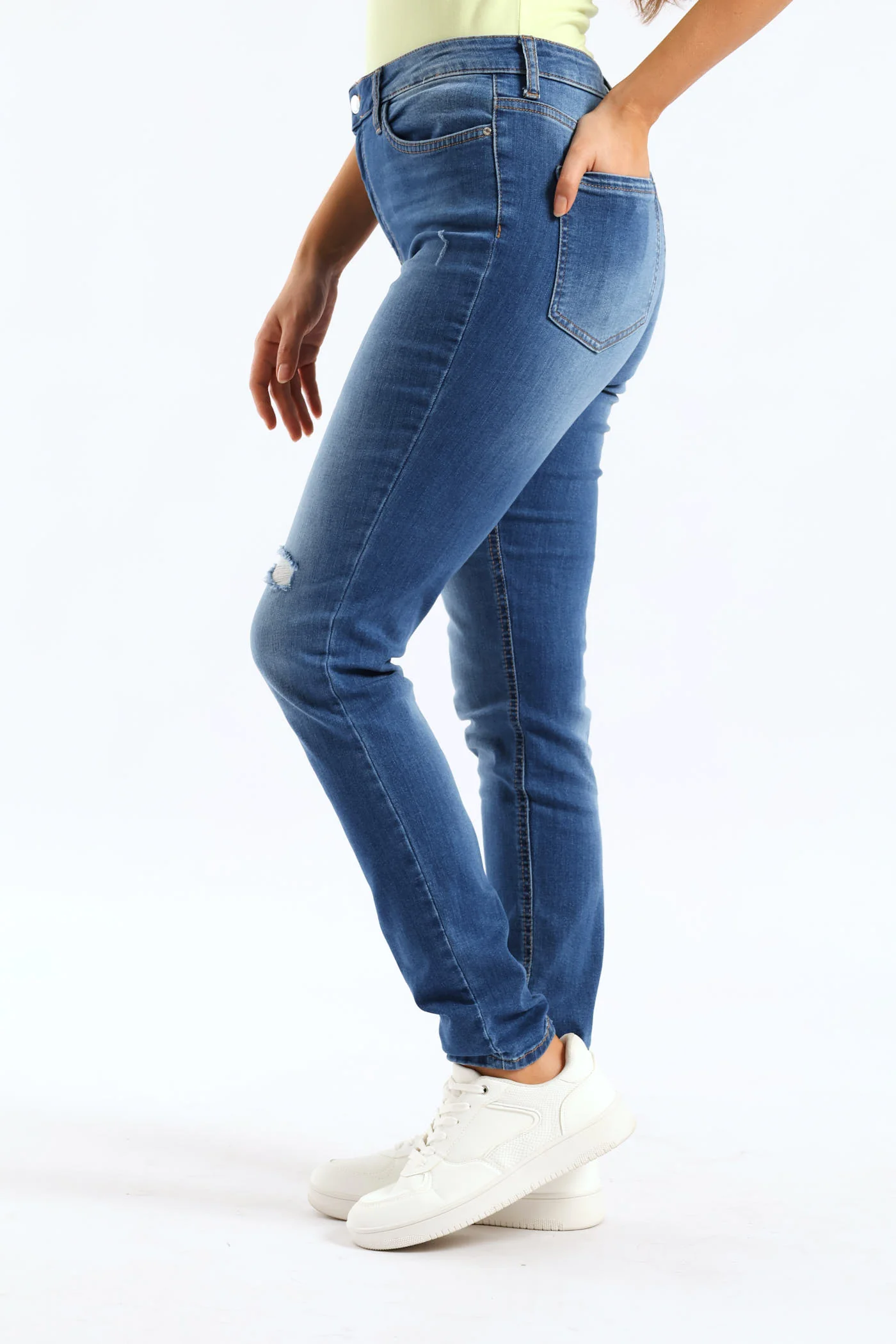 1981 High Rise Skinny Denim - Med Wash - Image 3