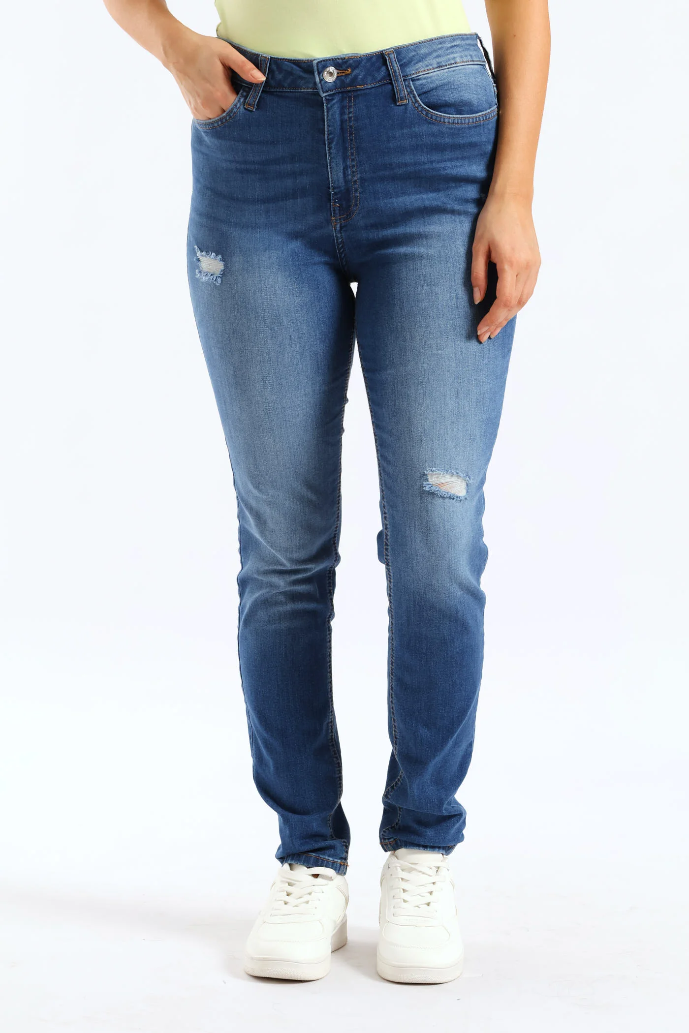1981 High Rise Skinny Denim - Med Wash - Image 6