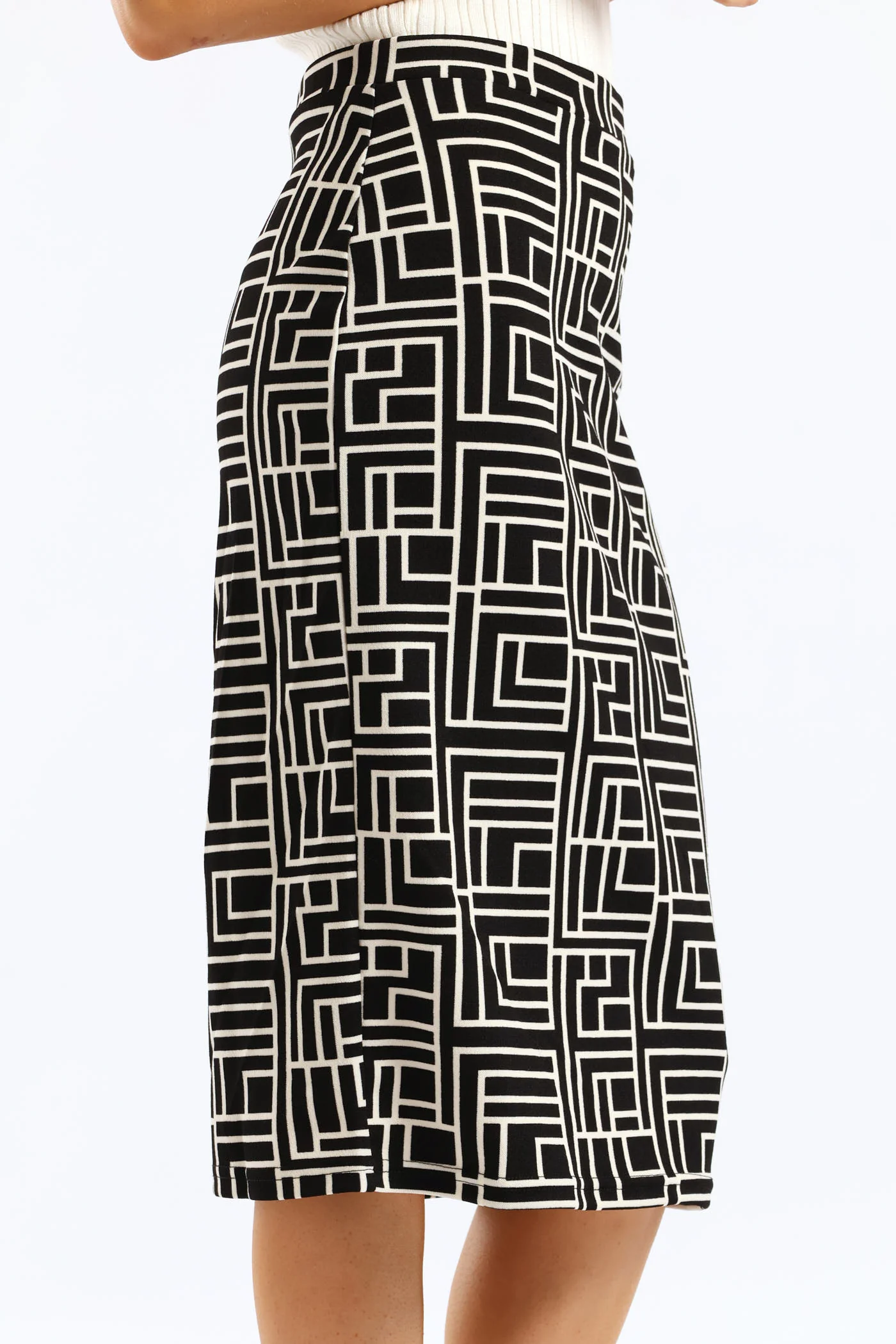 2 Pack Basic Career Skirt - Black/White - Image 5