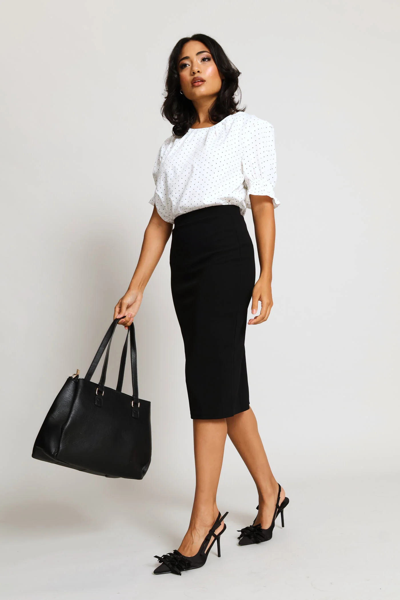2 Pack Basic Career Skirt - Black/White - Image 3