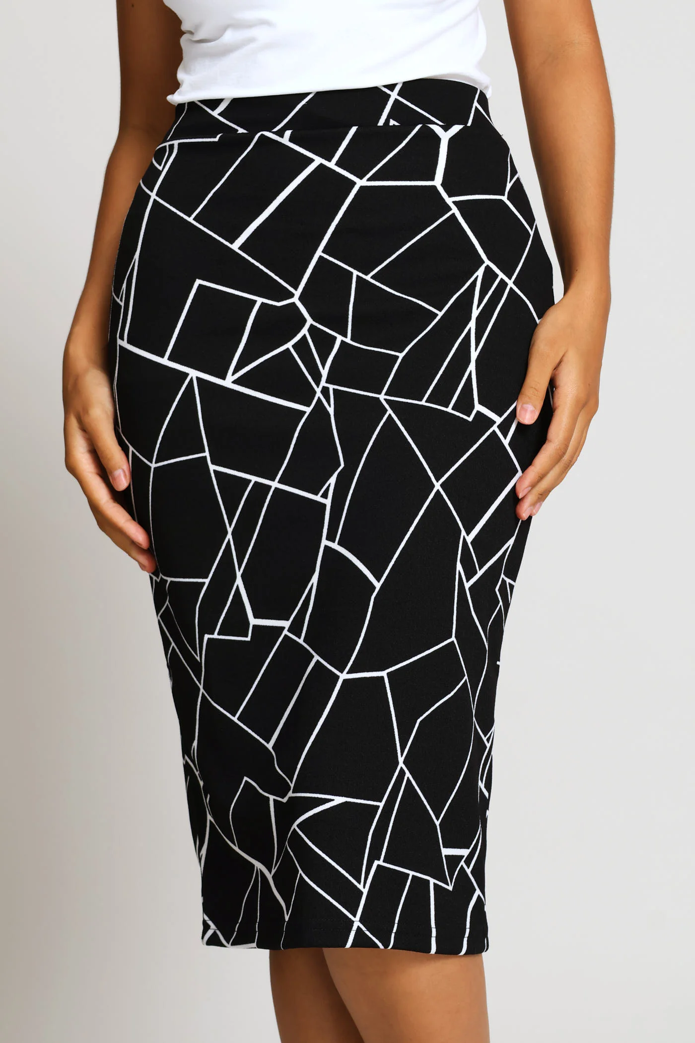 2 Pack Basic Career Skirt - Black/White - Image 4