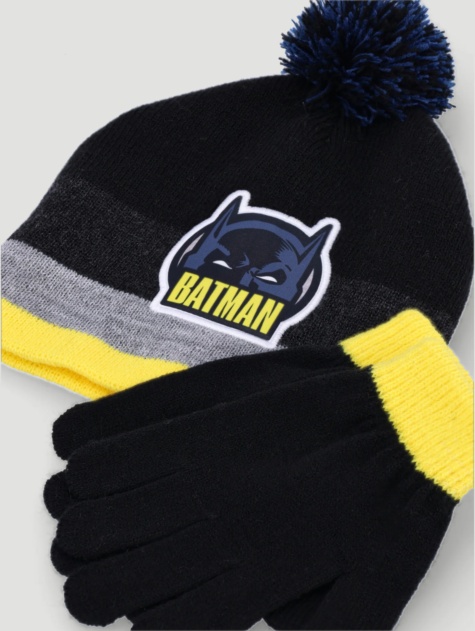 2 Pack Batman Beanie & Gloves Set - Black - Image 2