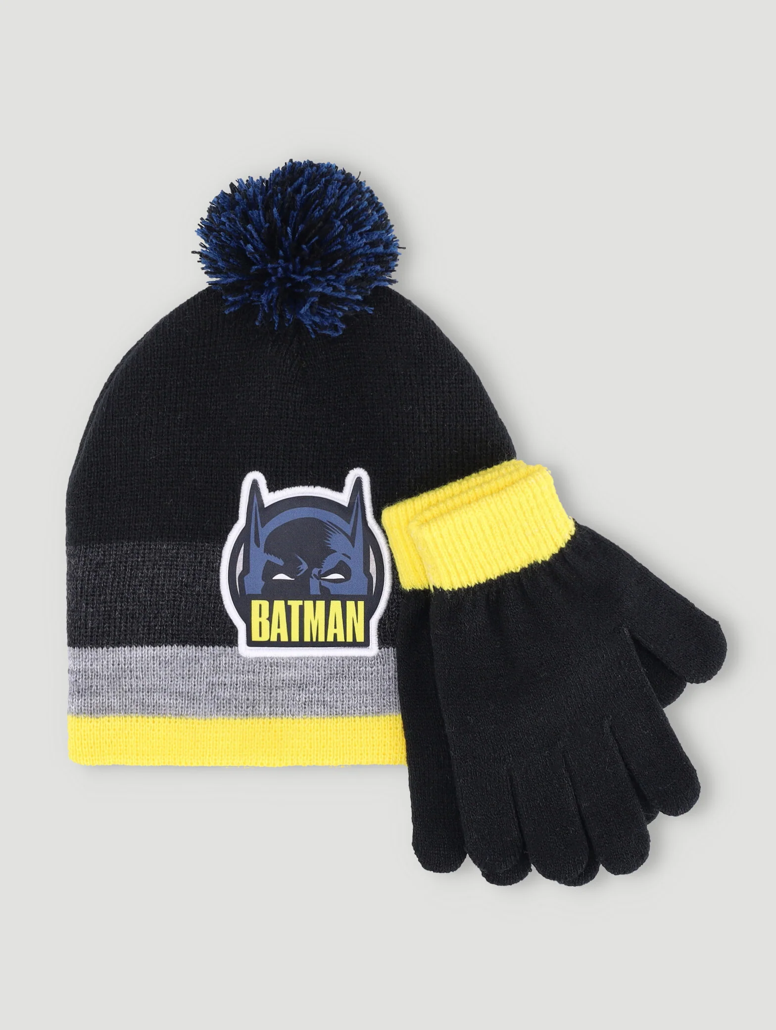 2 Pack Batman Beanie & Gloves Set - Black - Image 3