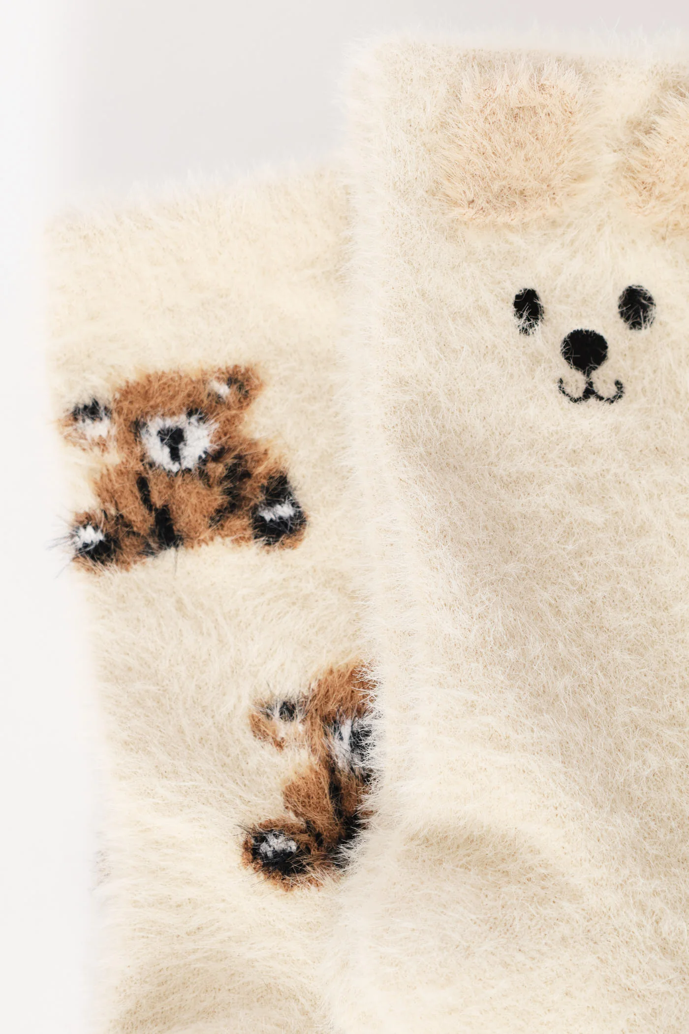 2 Pack Bear Cosy Socks - Natural - Image 2