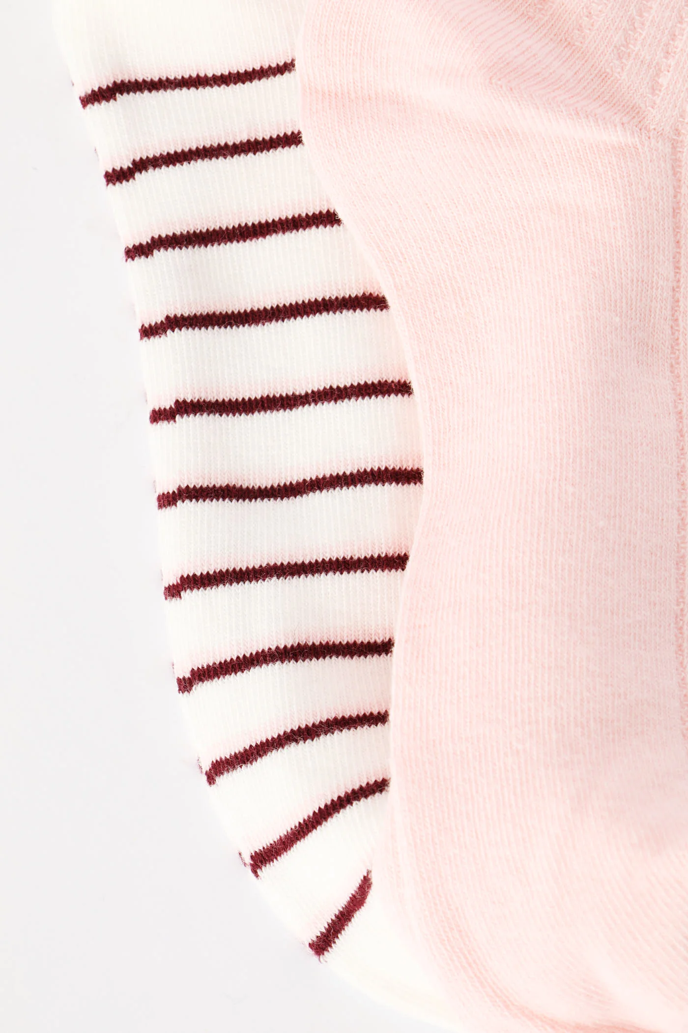 2 Pack Bow & Stripe Crew Fashion Socks - White/Pink - Image 3