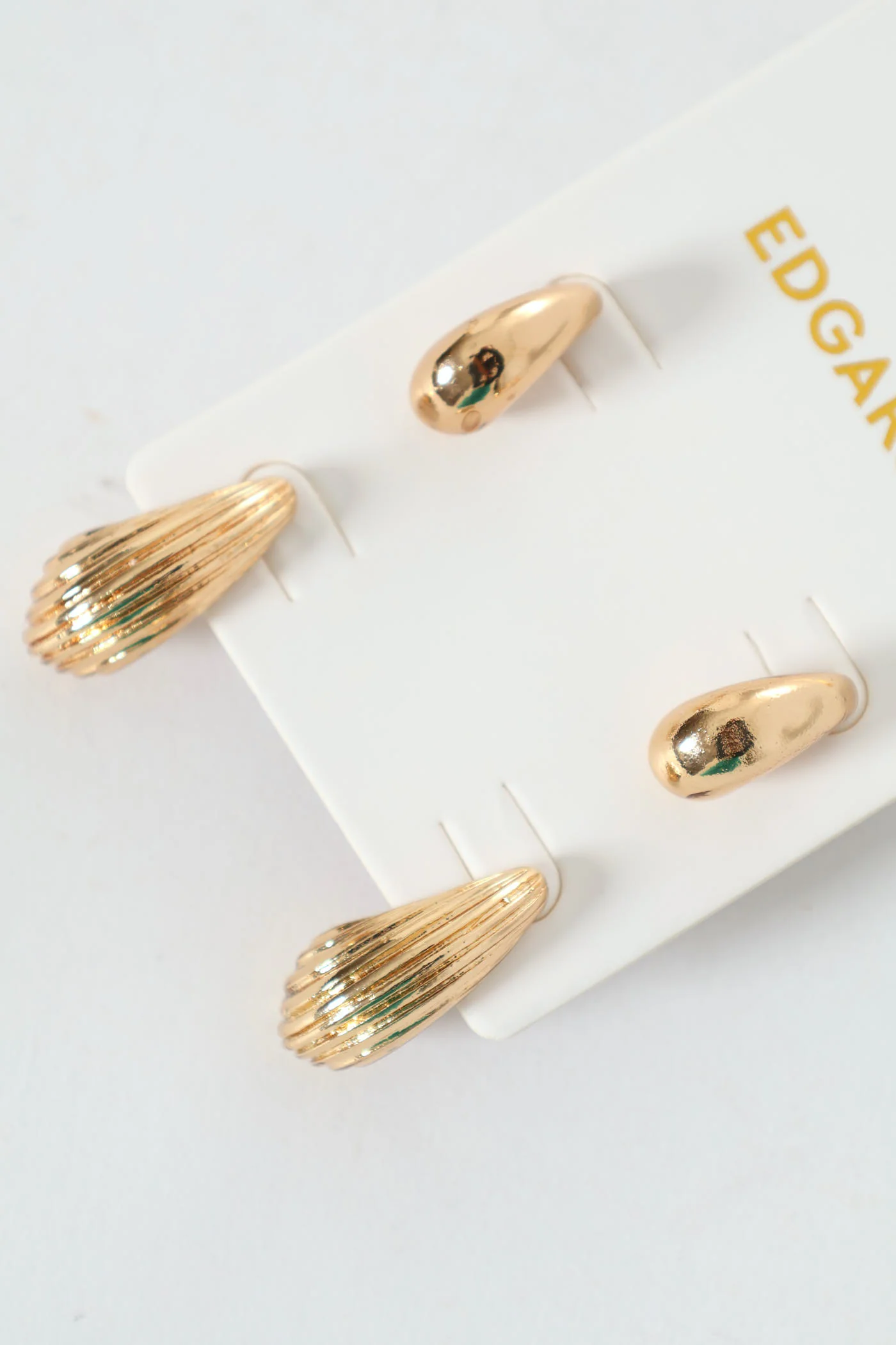 2 Pack Bubble Rigid Stud Earrings - Gold - Image 3