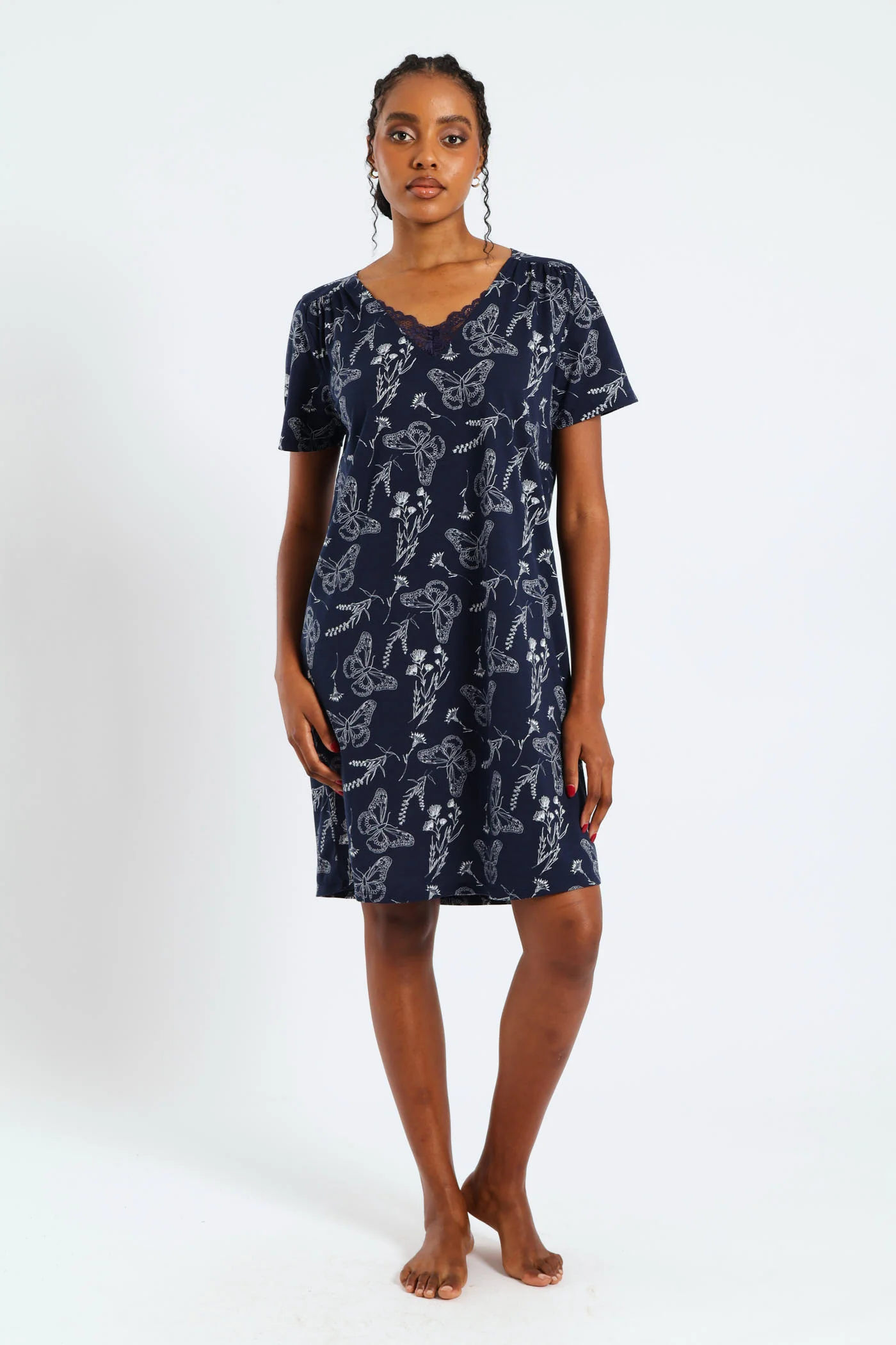 2 Pack Butterflies Sleepshirt - Navy/Light Blue - Image 3