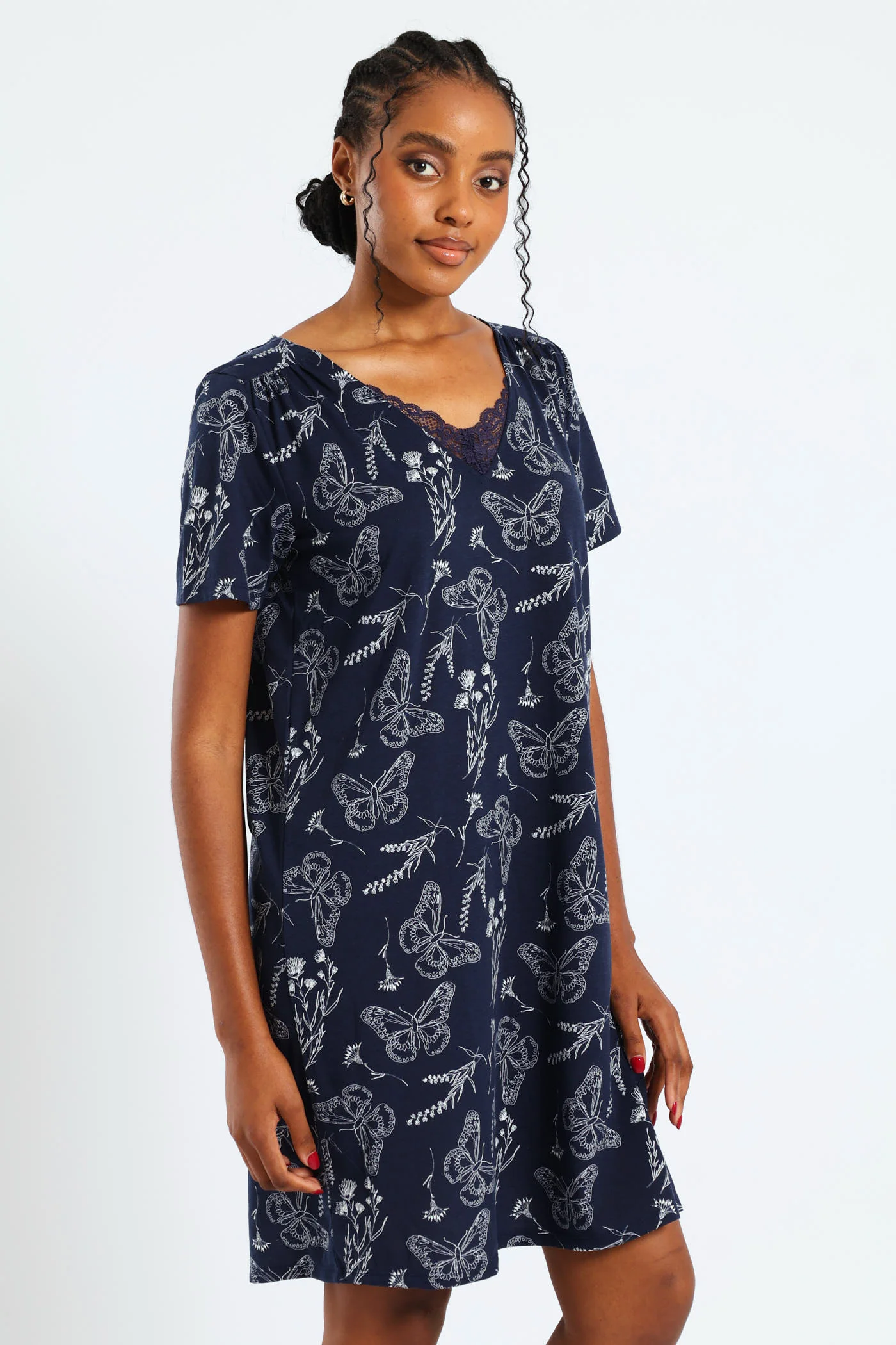 2 Pack Butterflies Sleepshirt - Navy/Light Blue - Image 4