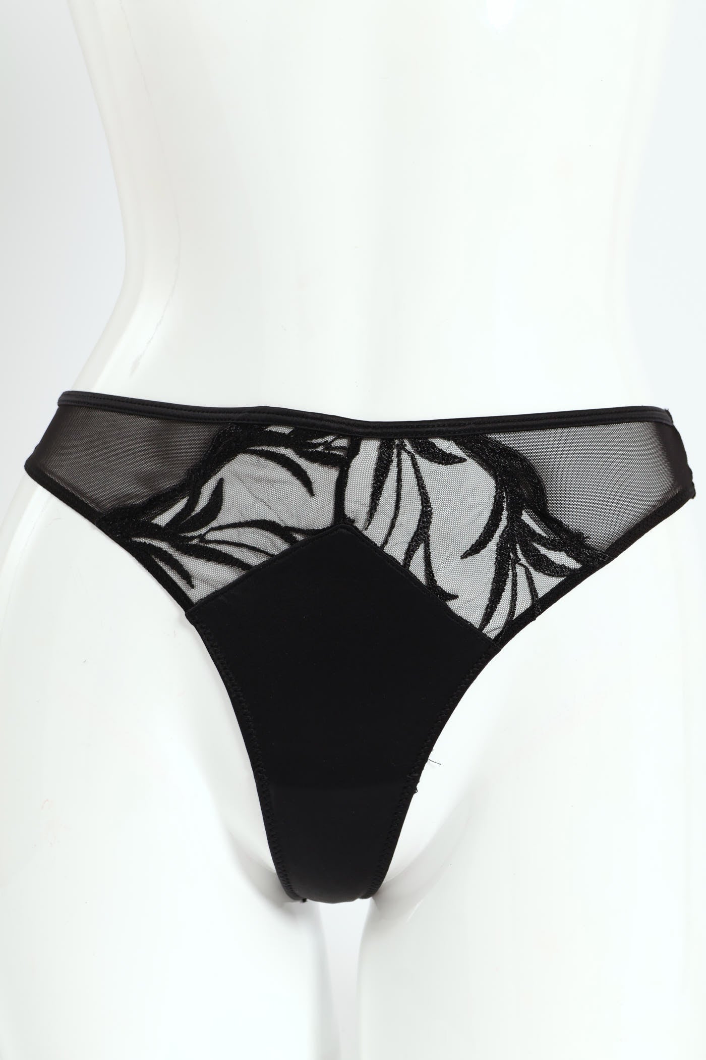 2 Pack Cloth & Embroidered Thong Panty - Red/Black - Image 7