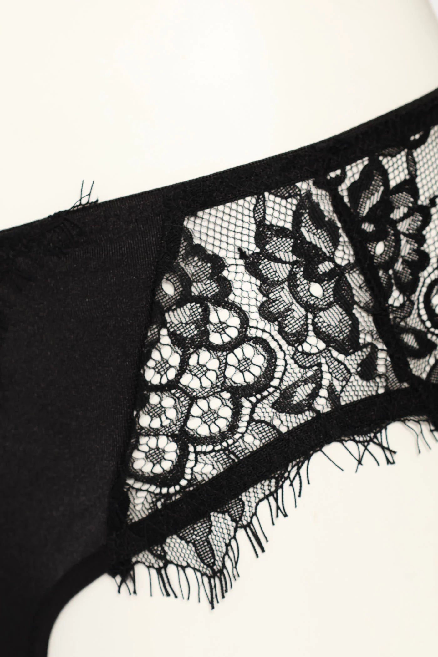 2 Pack Eyelash Lace & Microfibre Midi Panties - Multi - Image 2