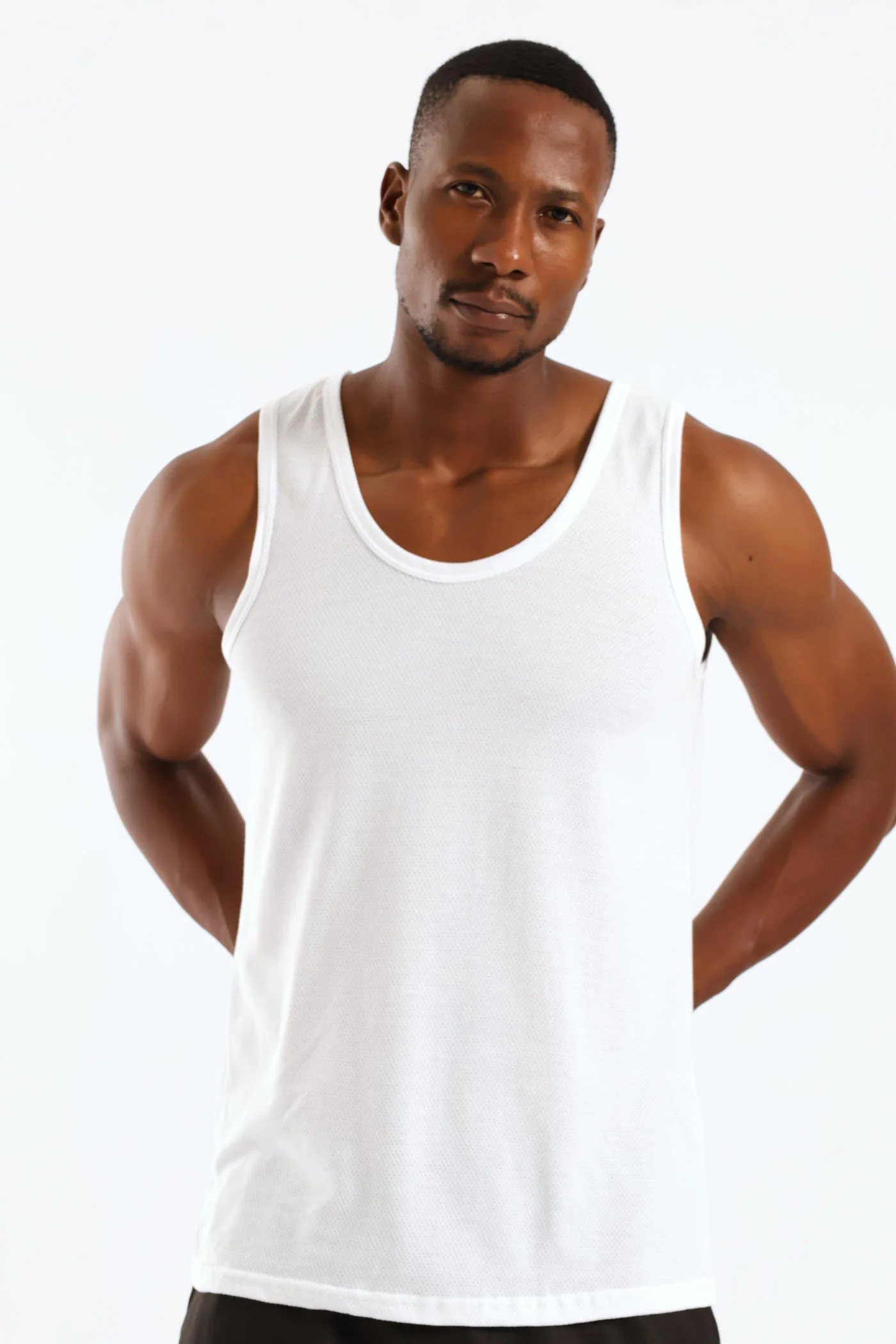2 Pack Eyelet Vests - Black/White - Image 2