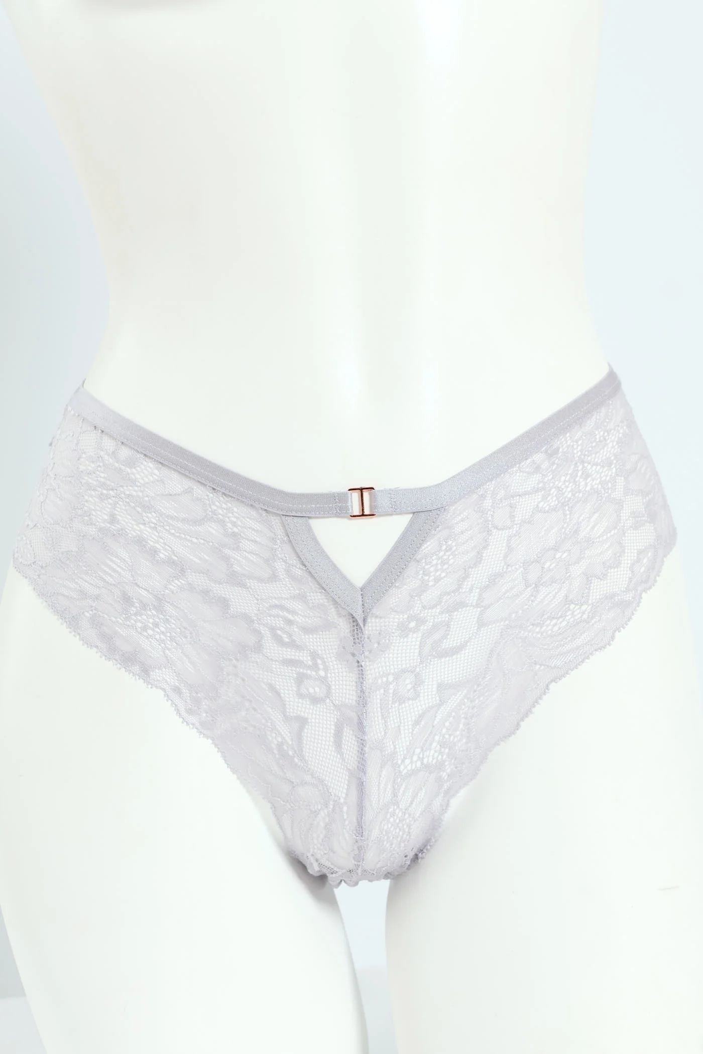 2 Pack Full Lace Midi Panties - Silver/Mauve - Image 2