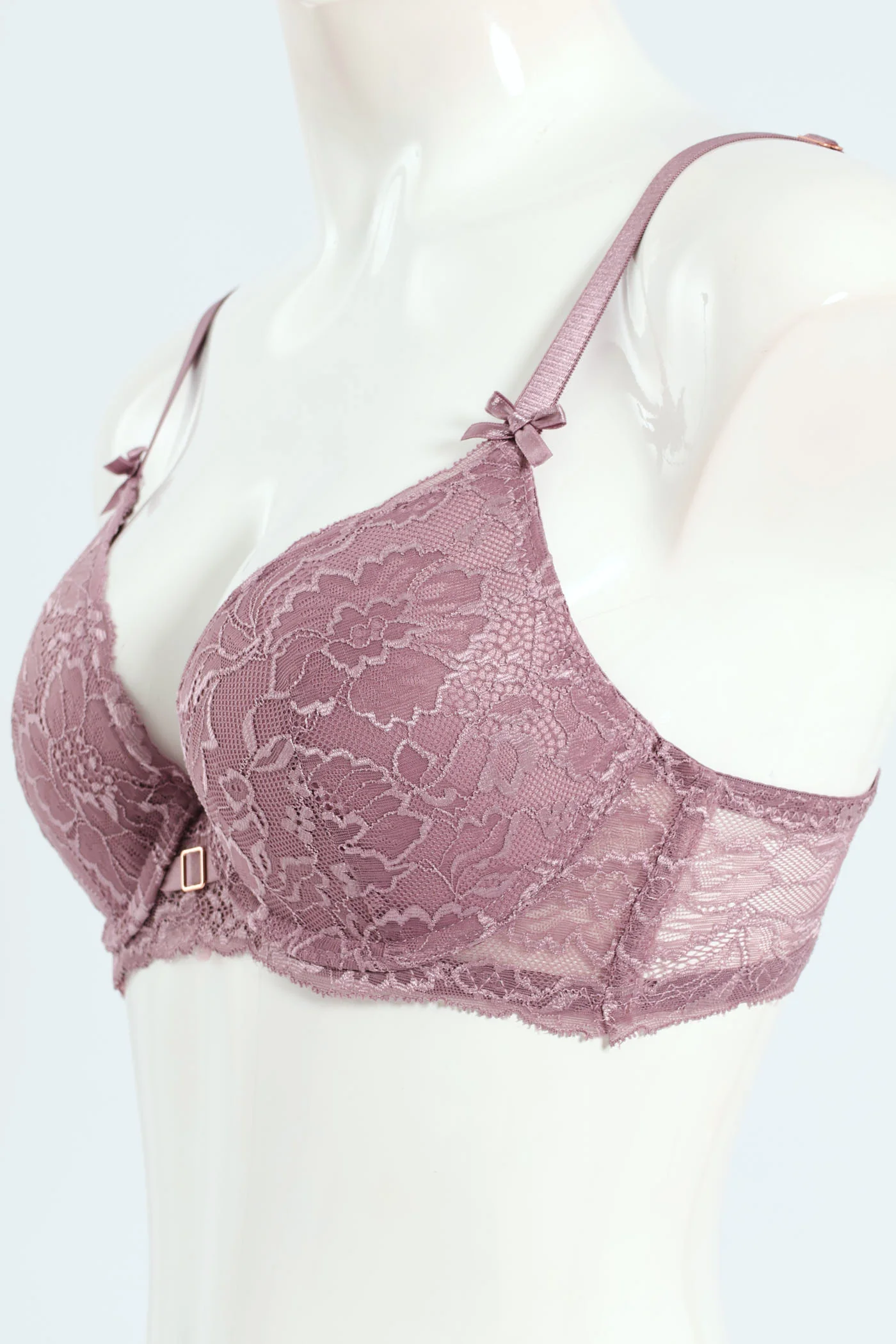 2 Pack Full Lace T-Shirt Bra - Silver/Mauve - Image 3