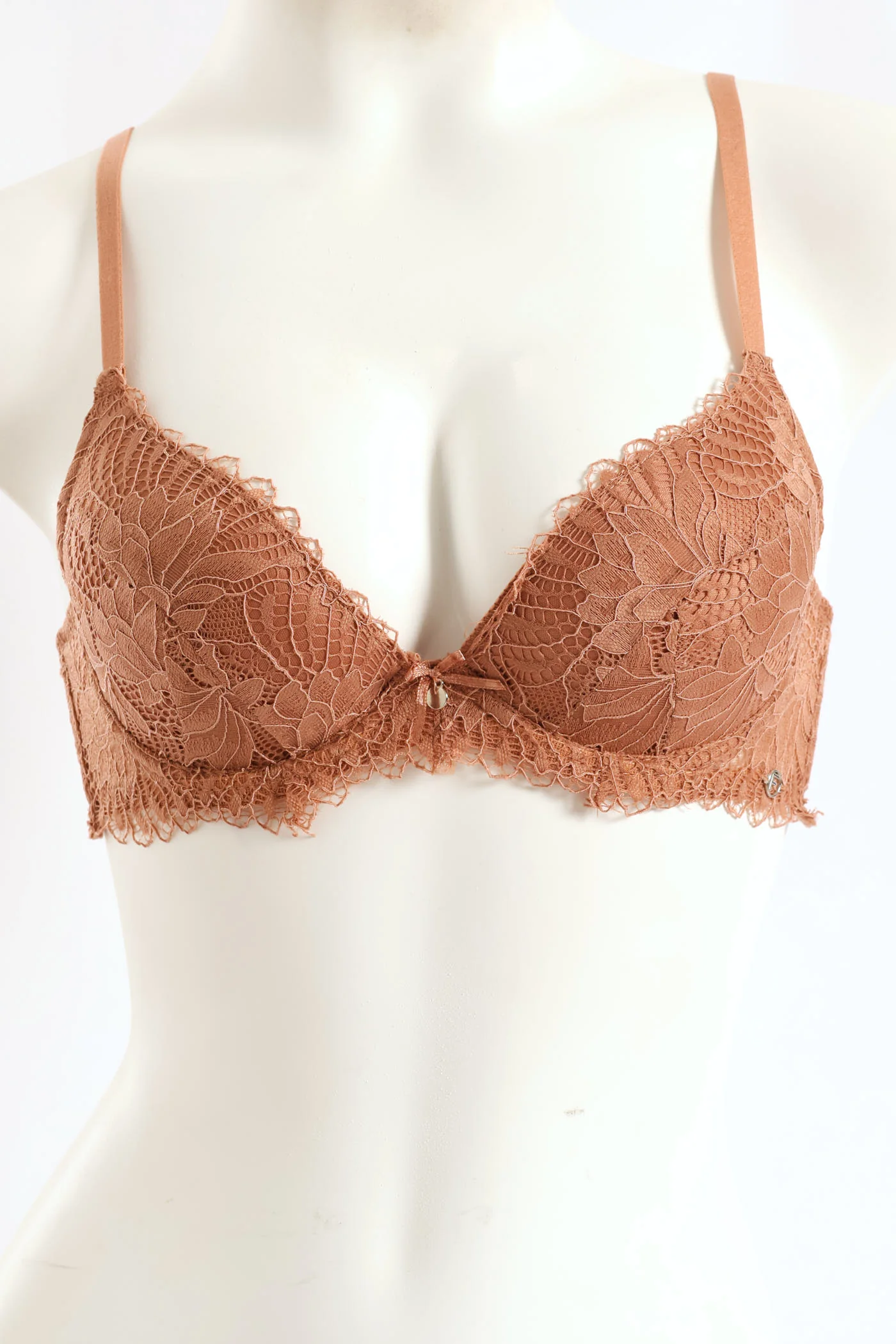 2 Pack Galloon Lace T-Shirt Bra - Caramel/Espresso - Image 4