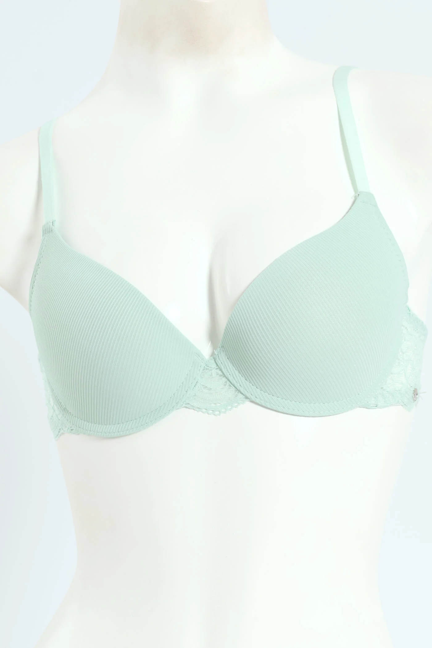 2 Pack Galloon Lace T-Shirt Bra - Harbour Green/Mocha Melange - Image 2