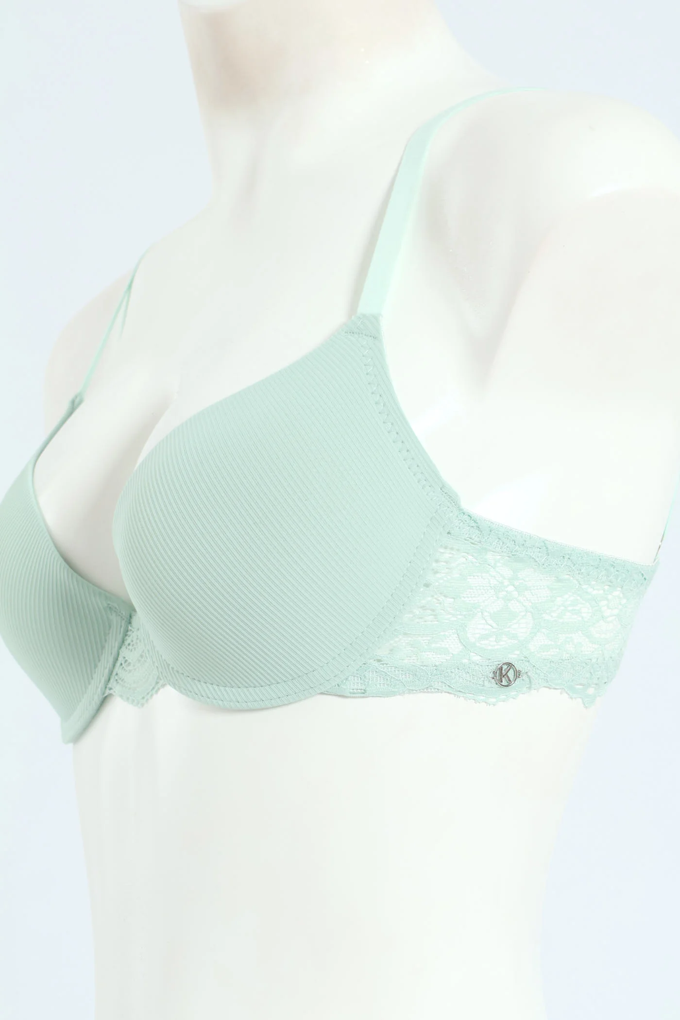 2 Pack Galloon Lace T-Shirt Bra - Harbour Green/Mocha Melange - Image 4