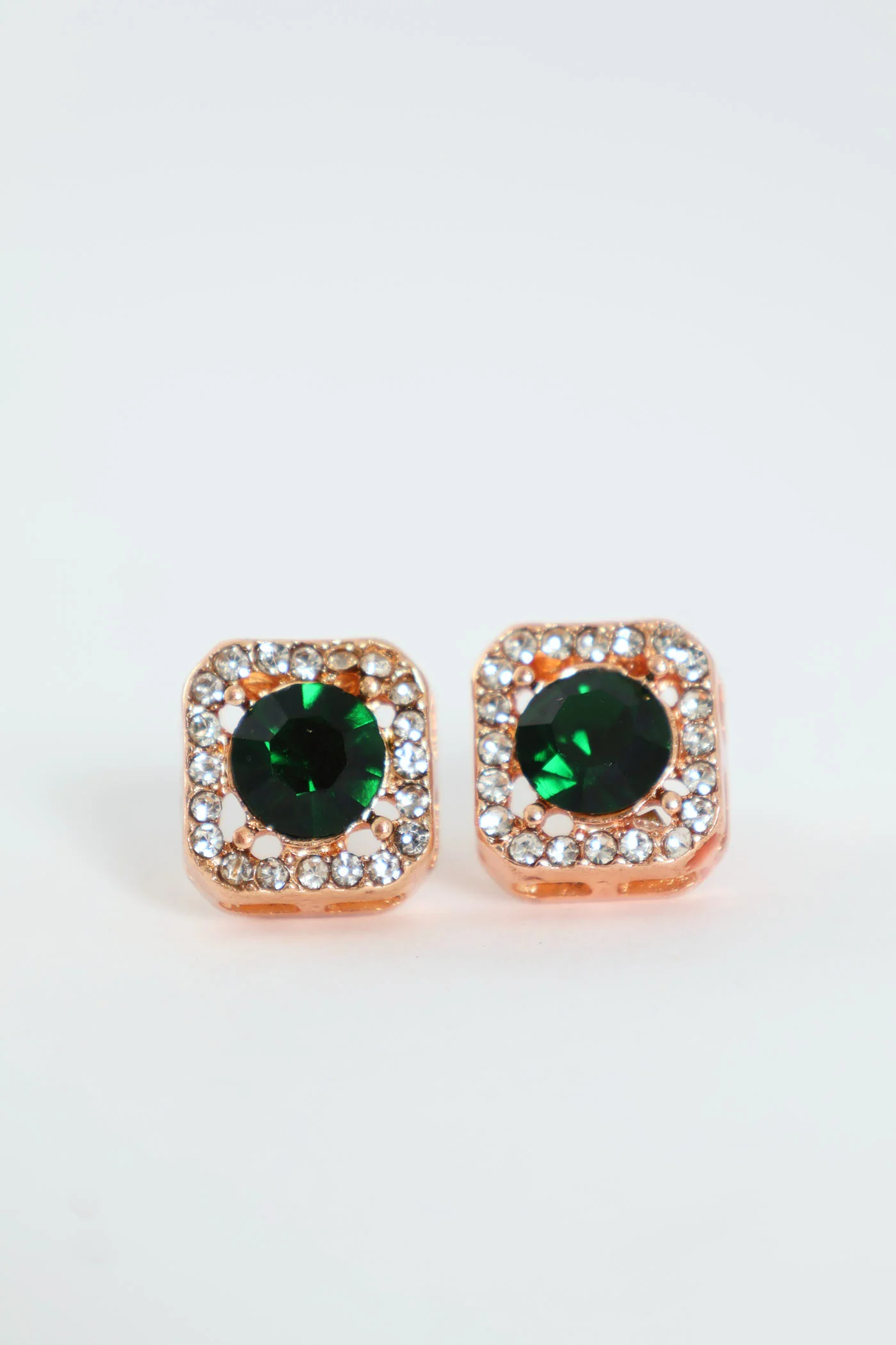 2 Pack Green Stone Stud & Pendant Set - Gold - Image 3