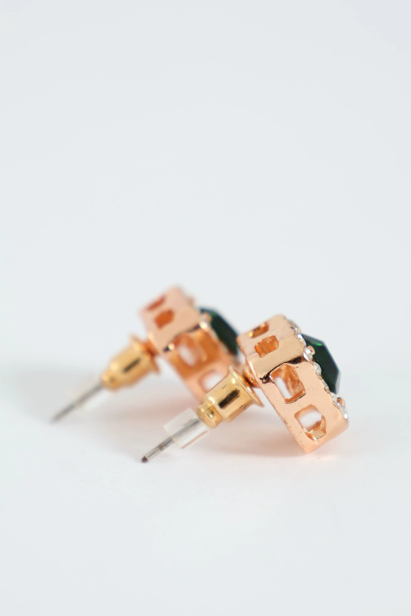 2 Pack Green Stone Stud & Pendant Set - Gold - Image 4