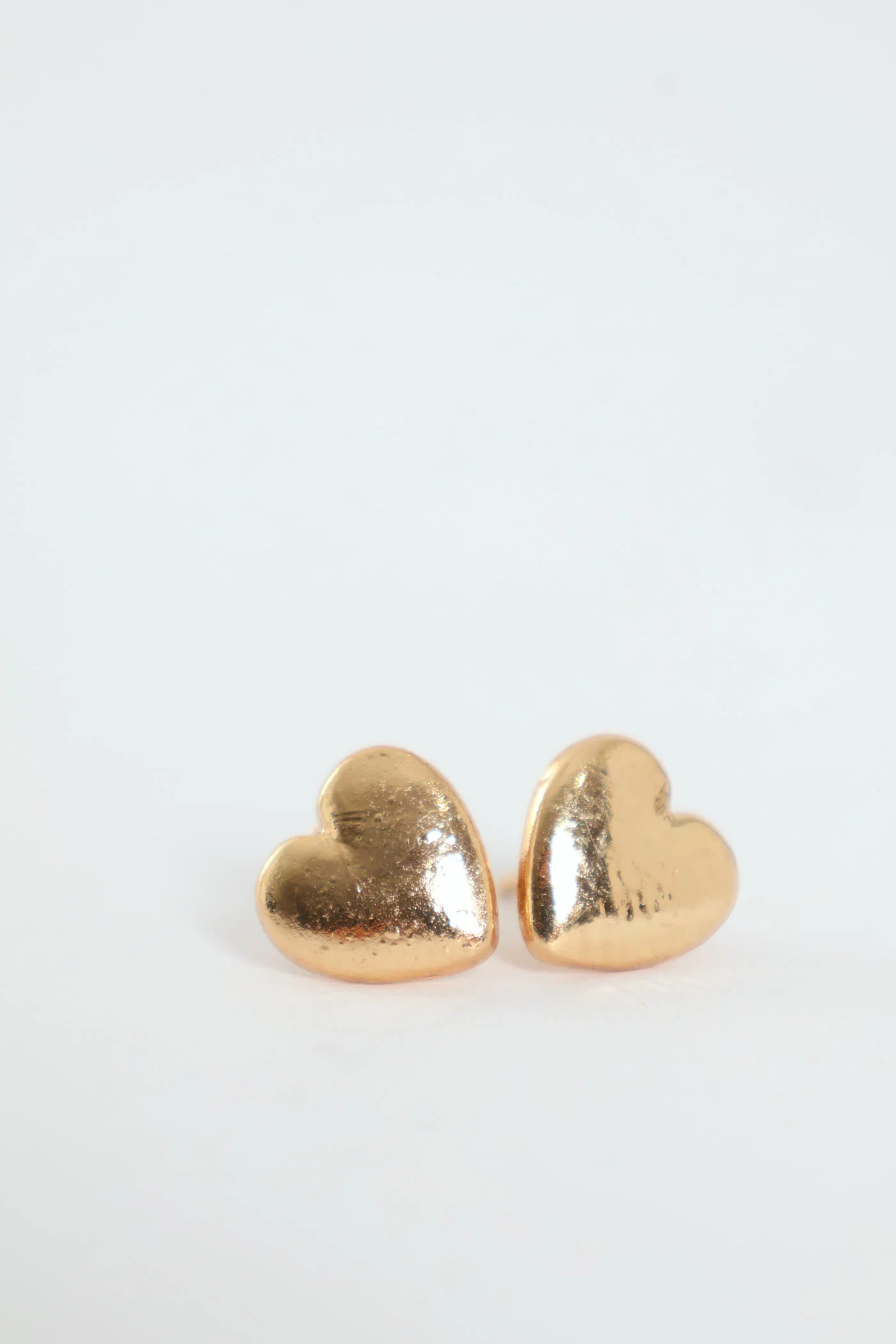 2 Pack Heart Necklace With Stud Earrings - Gold - Image 2