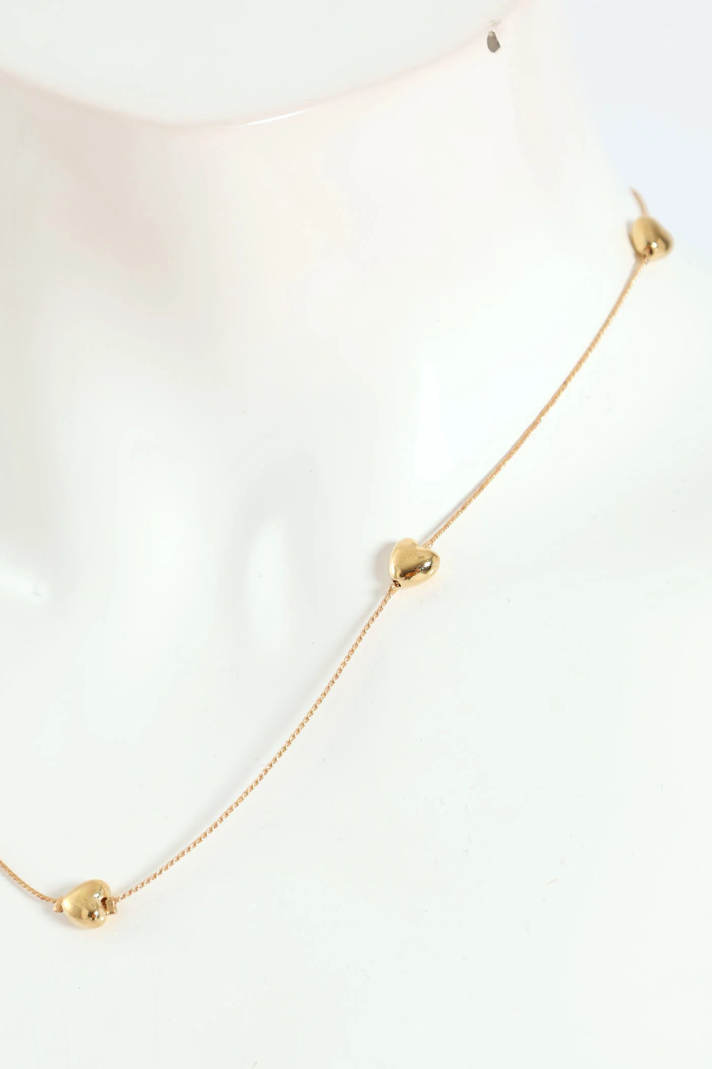2 Pack Heart Necklace With Stud Earrings - Gold - Image 4