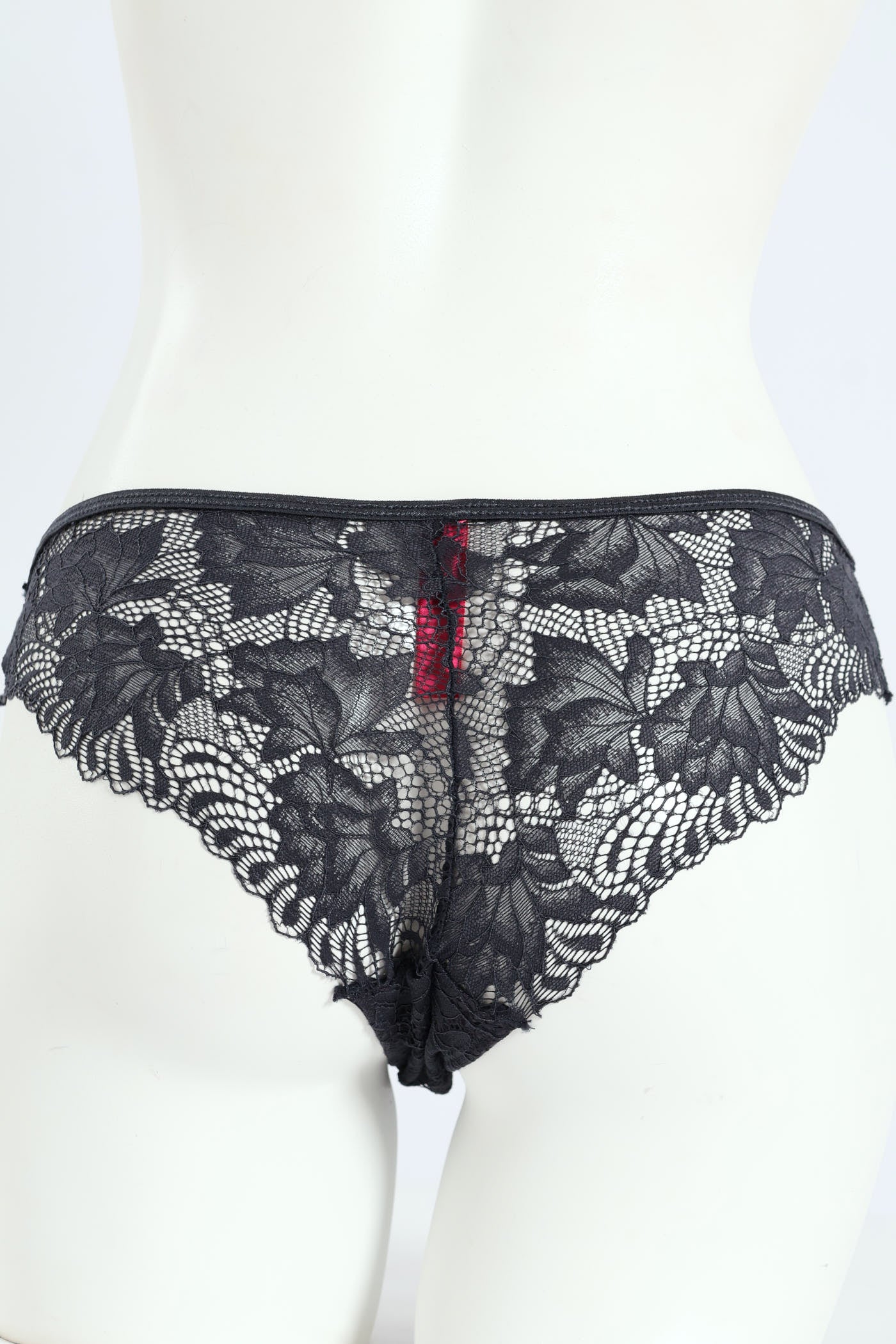 2 Pack Lace & Mesh Brazilian Panties - Teal/Slate - Image 2