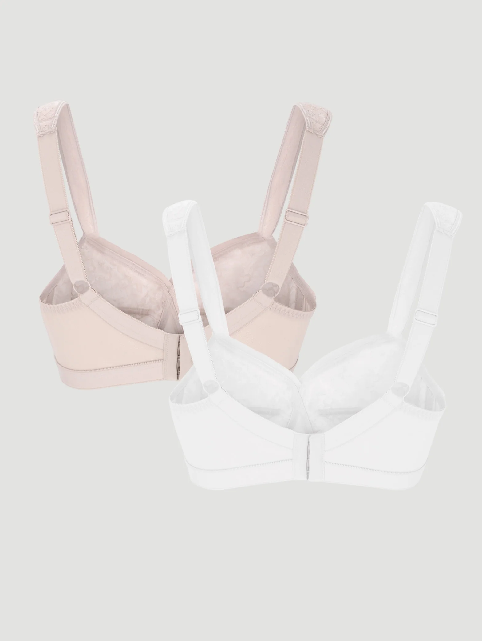 2 Pack Lace Cross Your Heart Bras - Beige/White - Image 6