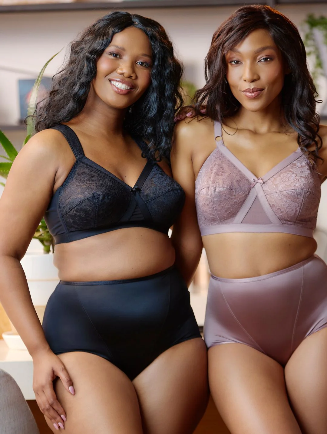 2 Pack Lace Cross Your Heart Bras - Mocha/Black - Image 2