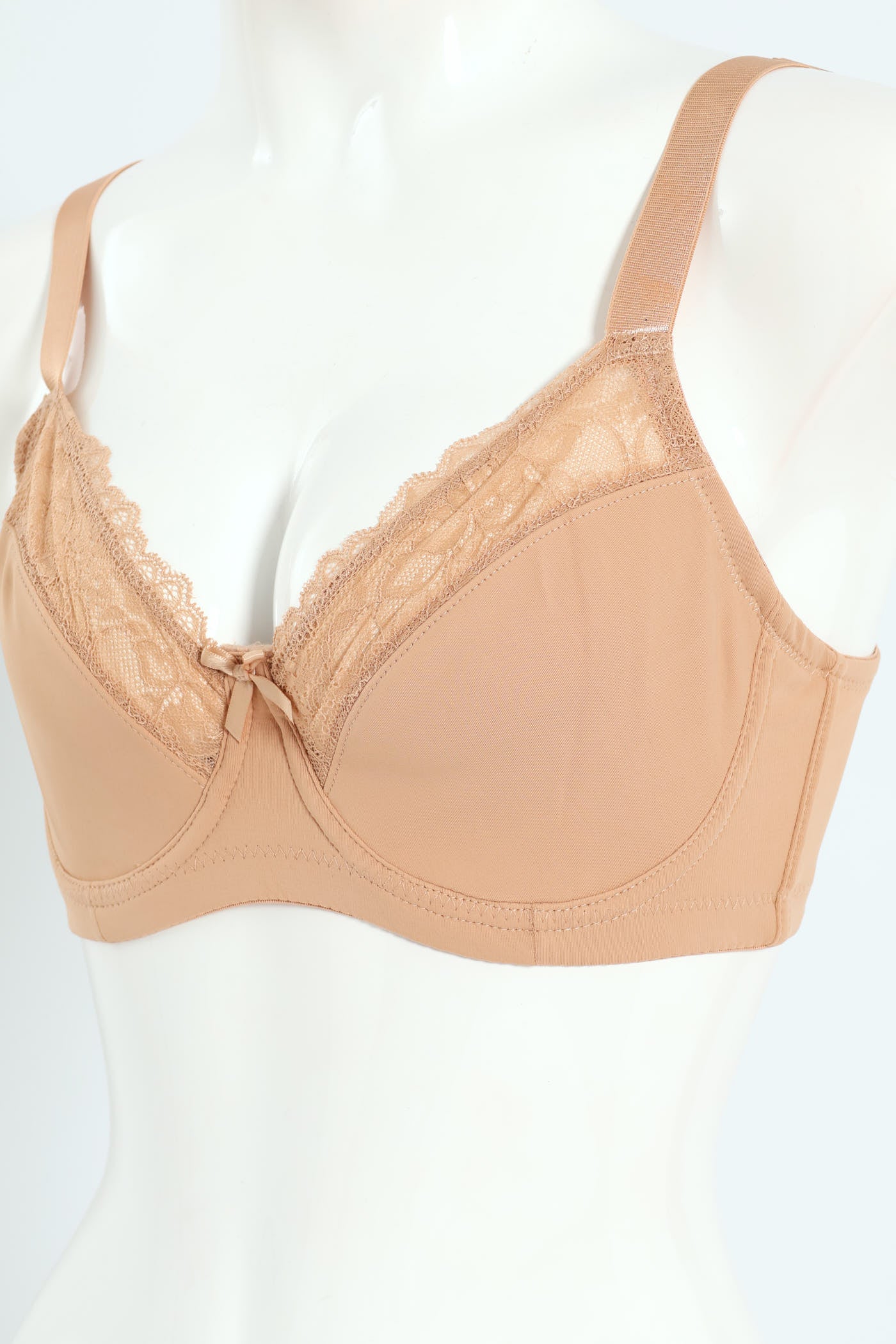 2 Pack Lace Non-Padded Bra - Beige/White - Image 3