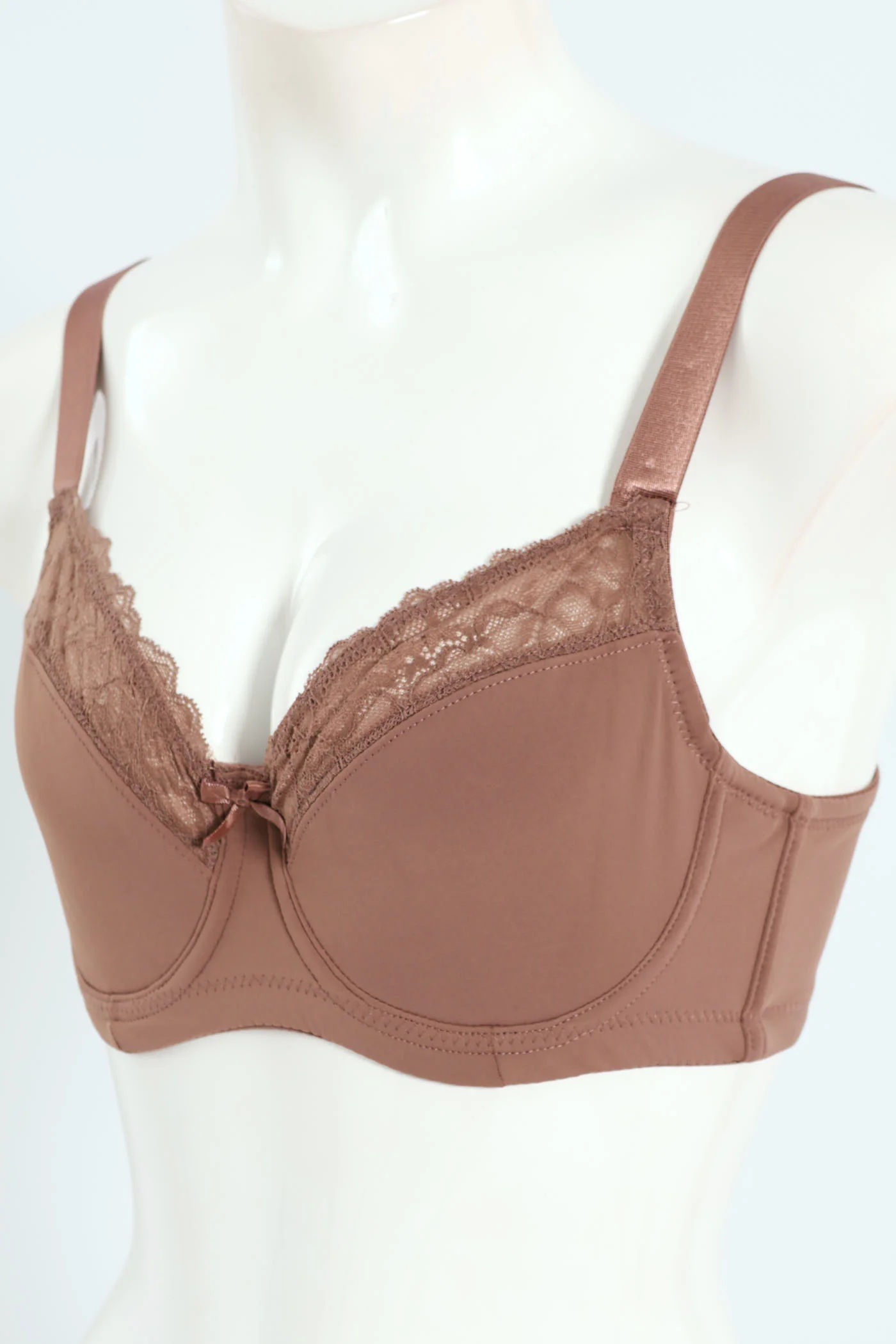 2 Pack Lace Non-Padded Bra - Mocha/Black - Image 3
