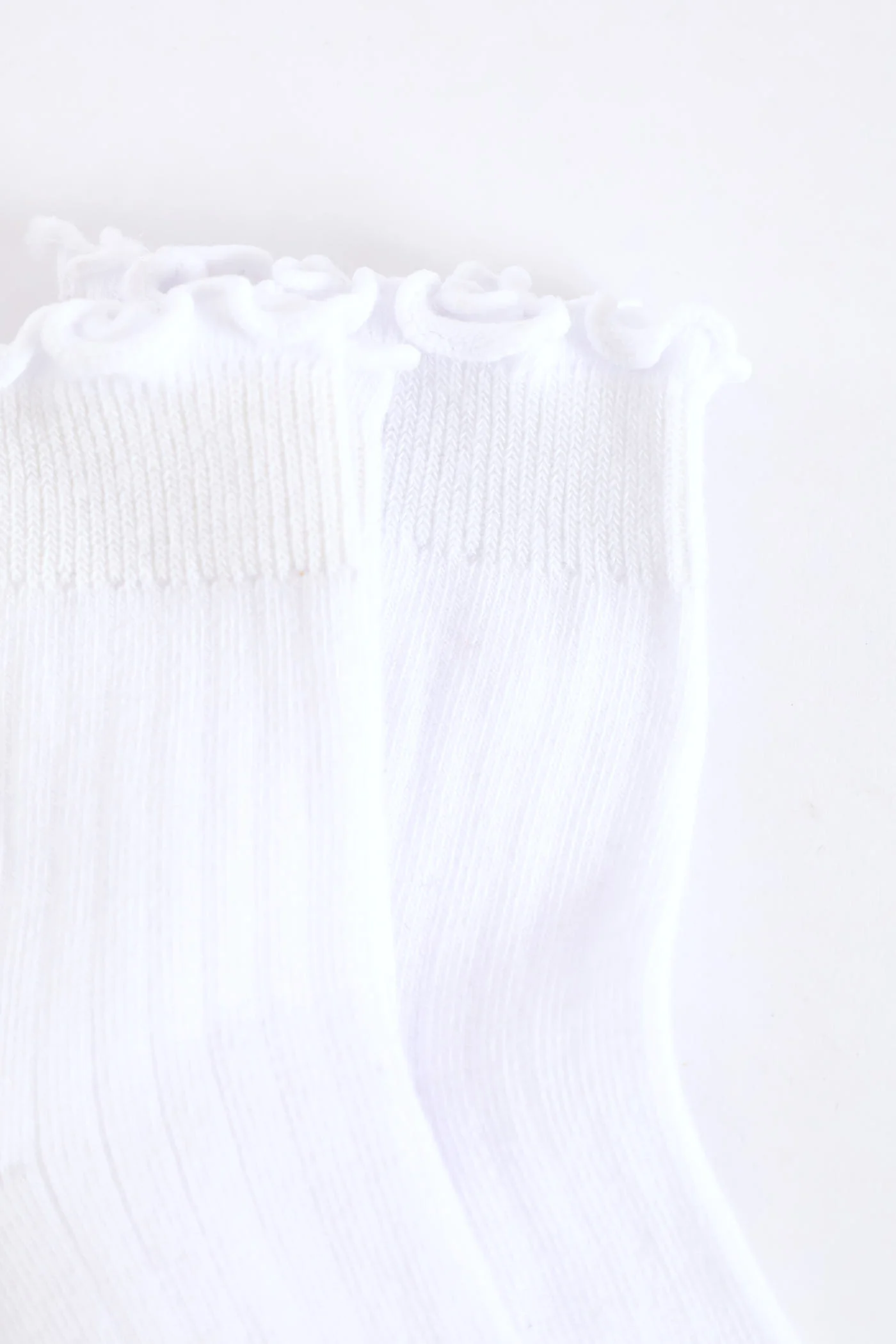 2 Pack Lettuce Edging Mid Crew Socks - White - Image 2