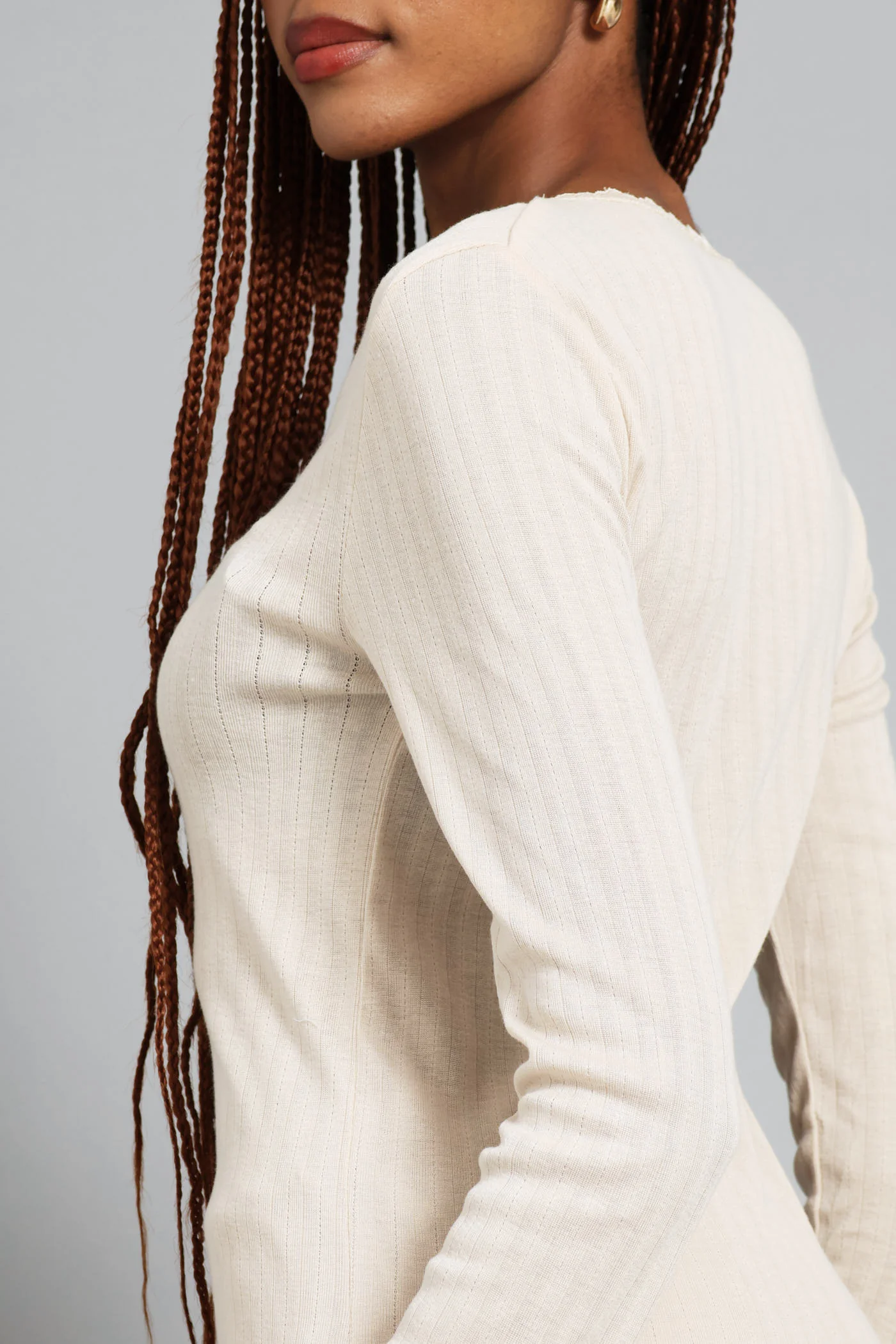 2 Pack Long Sleeve Thermal Spencer Slip - White/Beige - Image 3