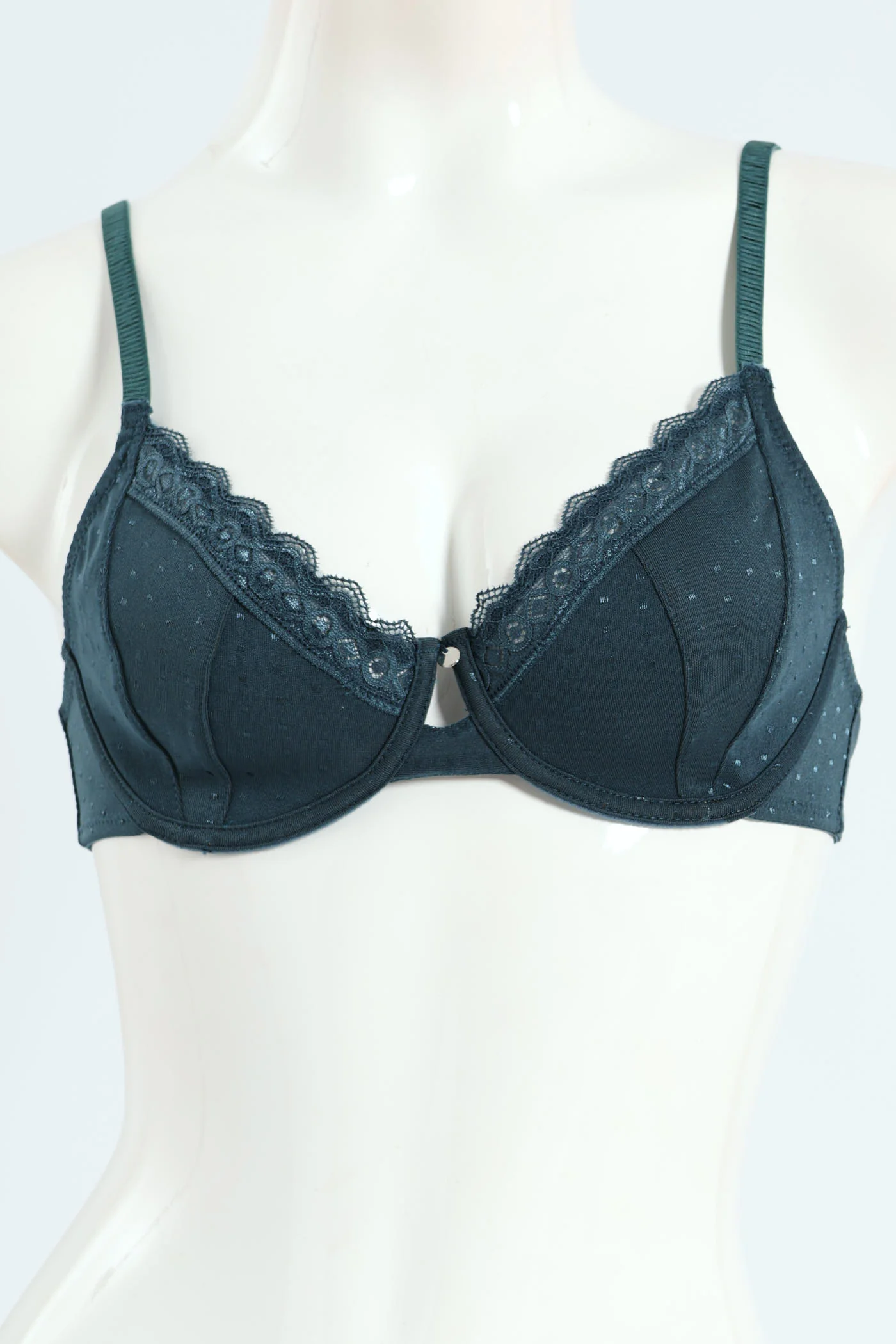 2 Pack Microfibre & Lace Non-Padded T-Shirt Bra - Teal/Mocha - Image 2