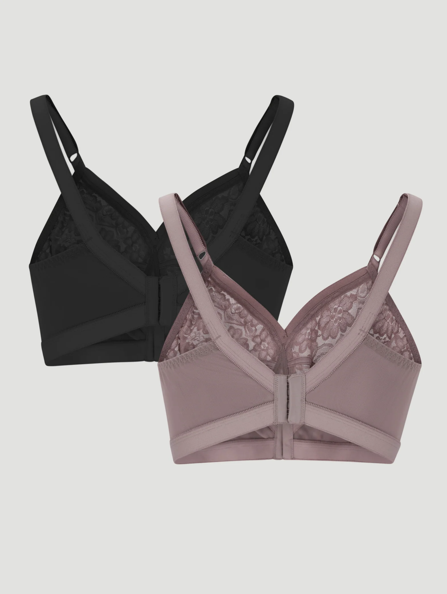 2 Pack Microfibre Cross Your Heart Bras - Mocha/Black - Image 4