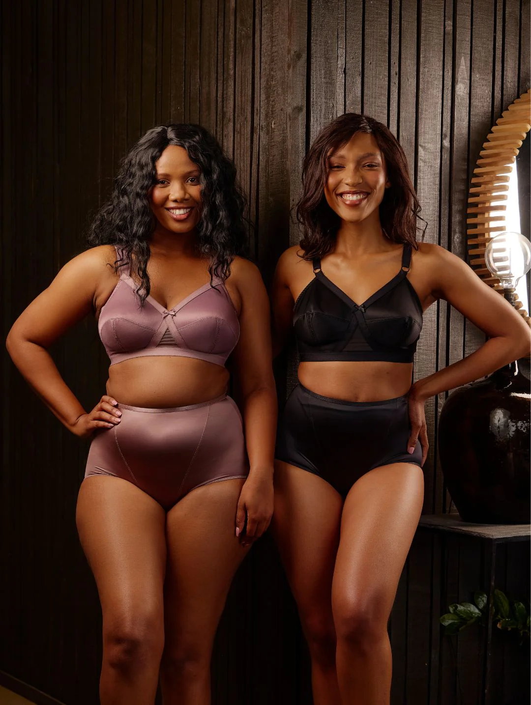 2 Pack Microfibre Cross Your Heart Bras - Mocha/Black - Image 2