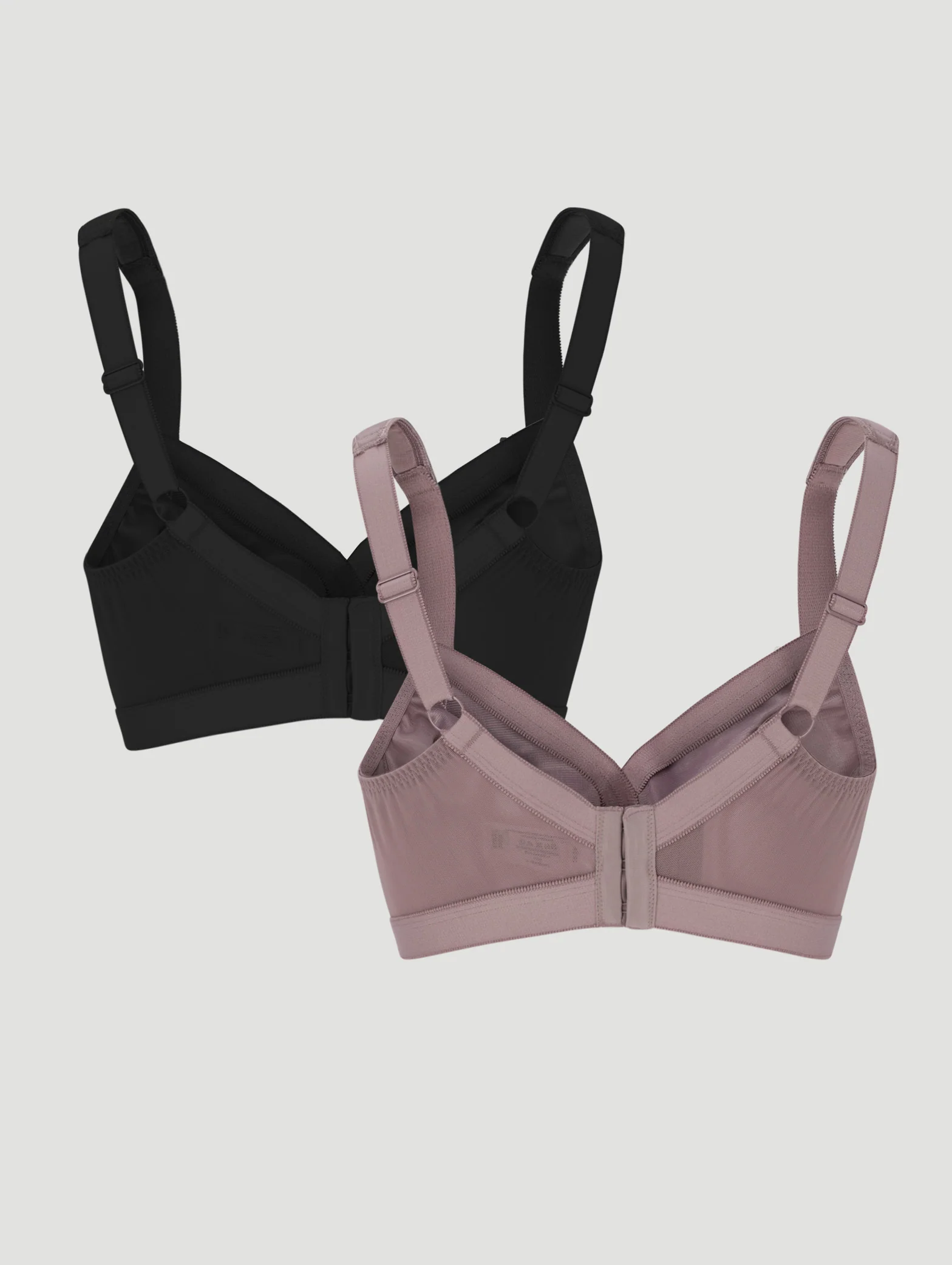 2 Pack Microfibre Cross Your Heart Bras - Mocha/Black - Image 5