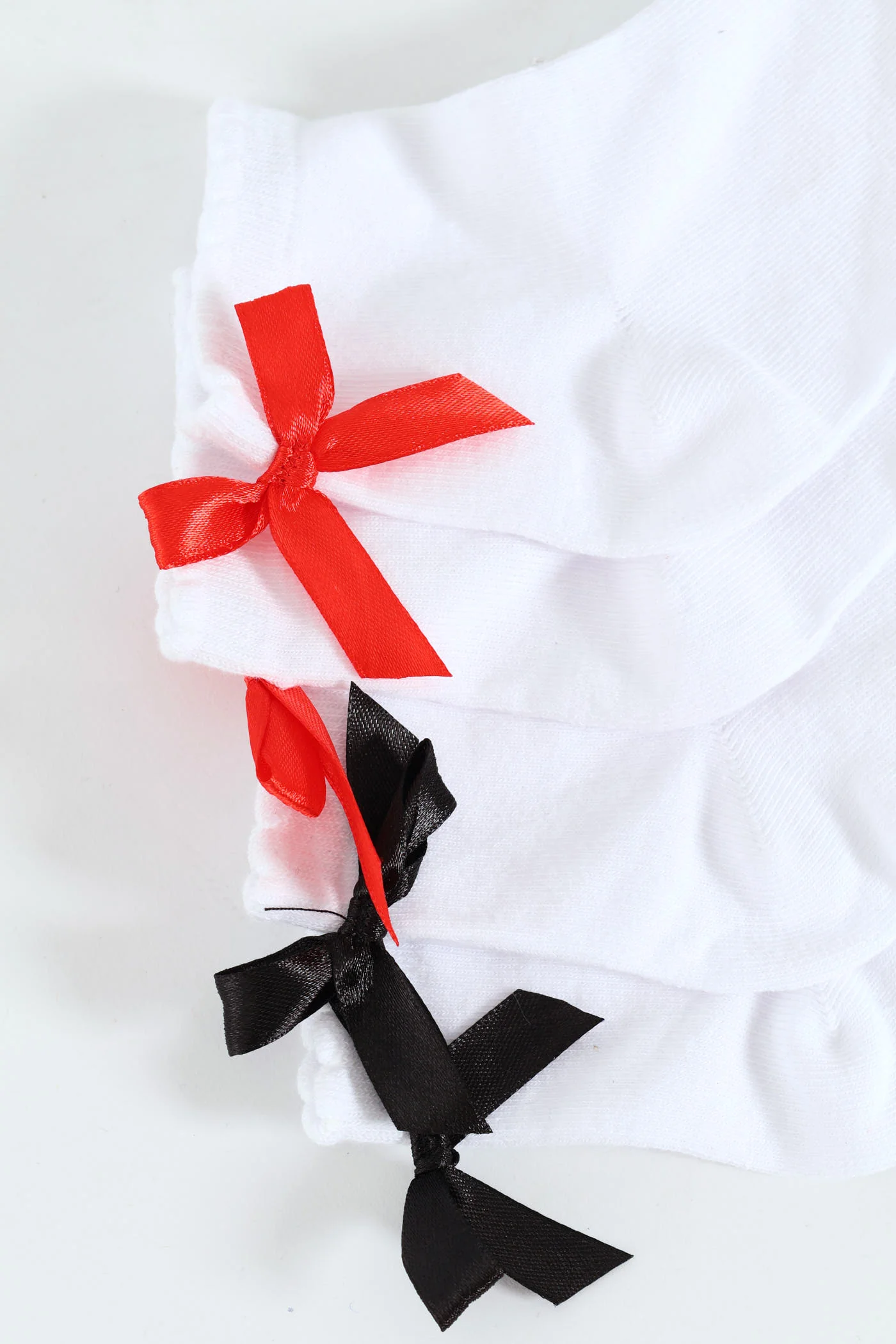 2 Pack Mid Crew Bow Socks - White - Image 2