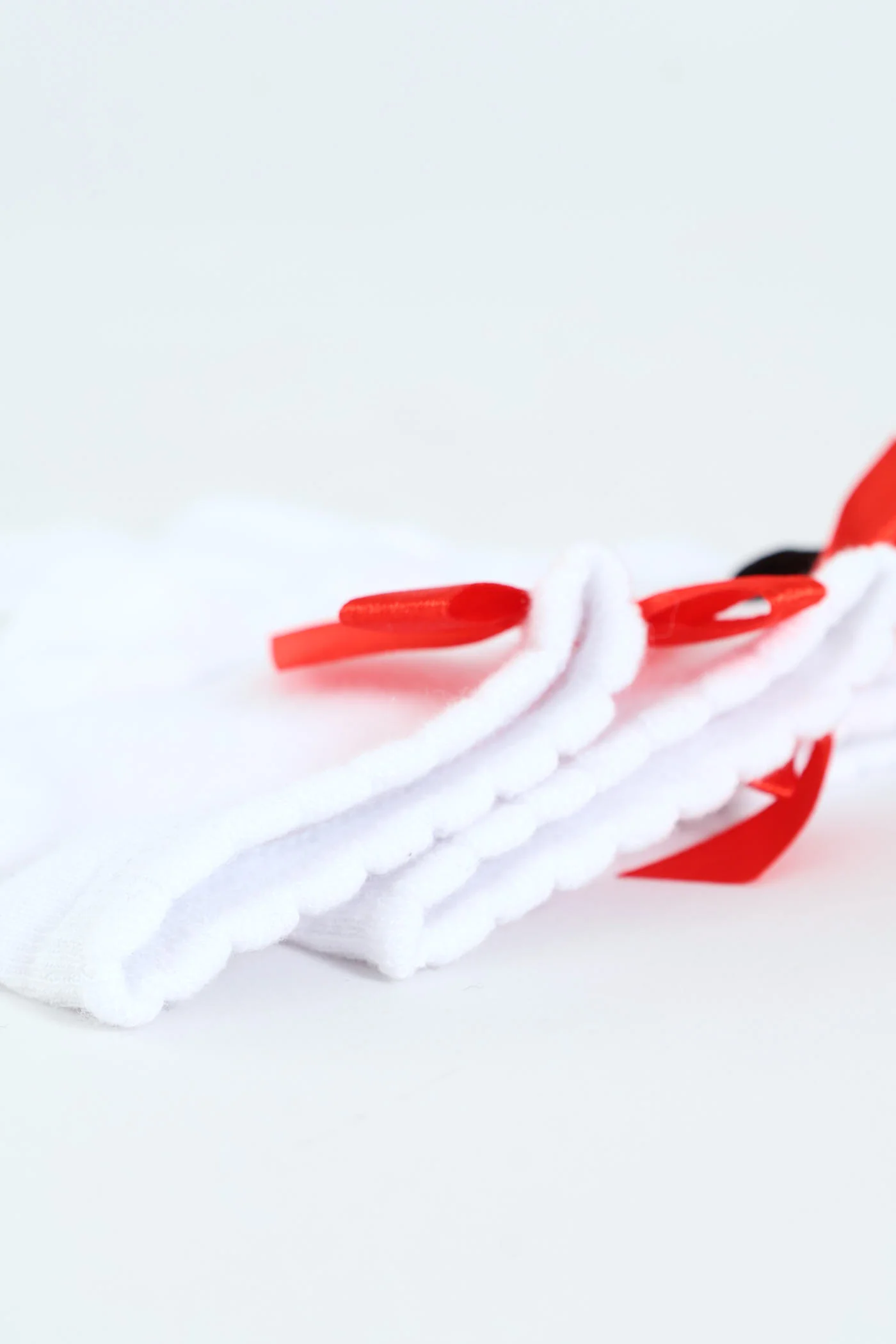 2 Pack Mid Crew Bow Socks - White - Image 3
