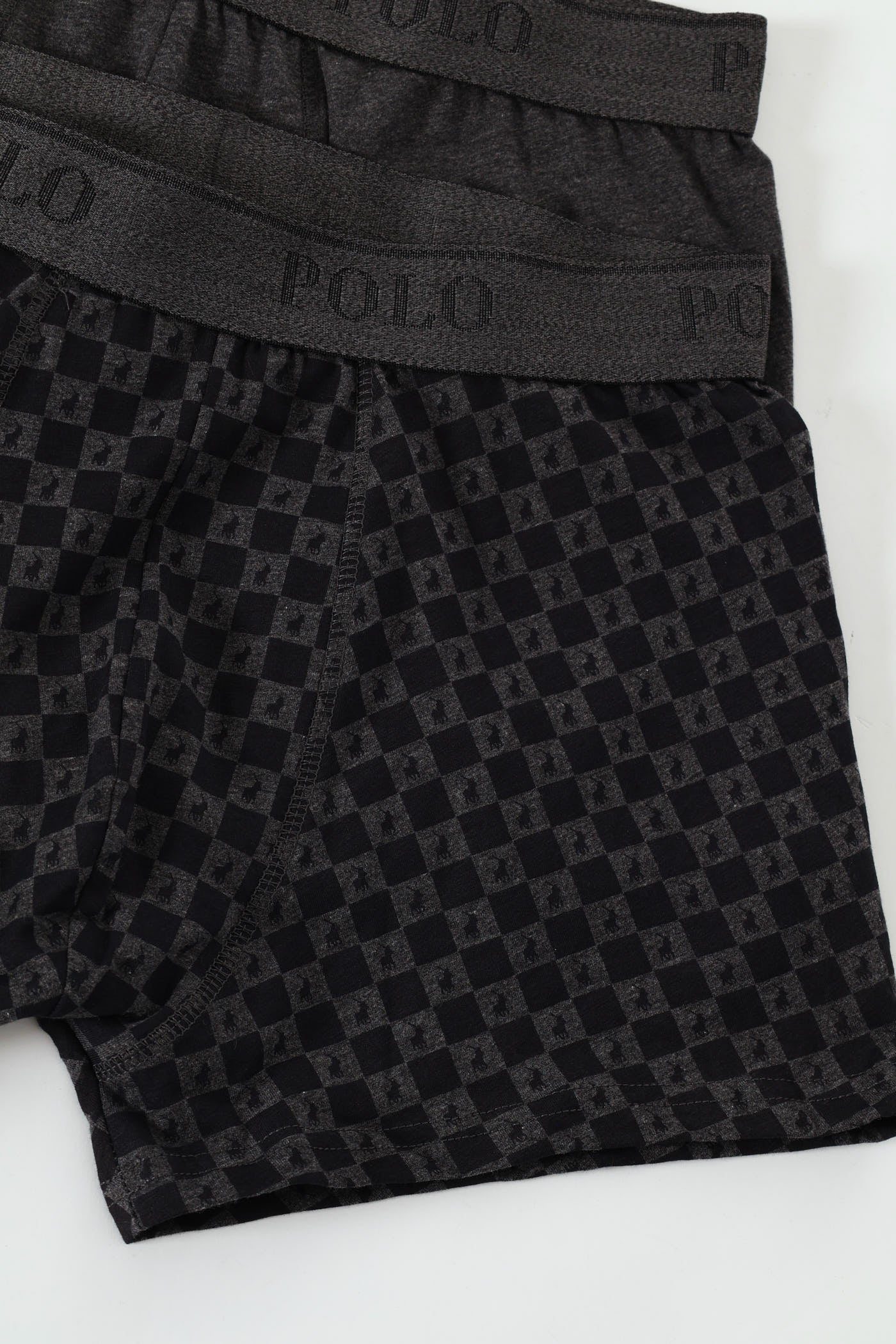2 Pack Monogram Knit Boxer - Grey/Black - Image 3