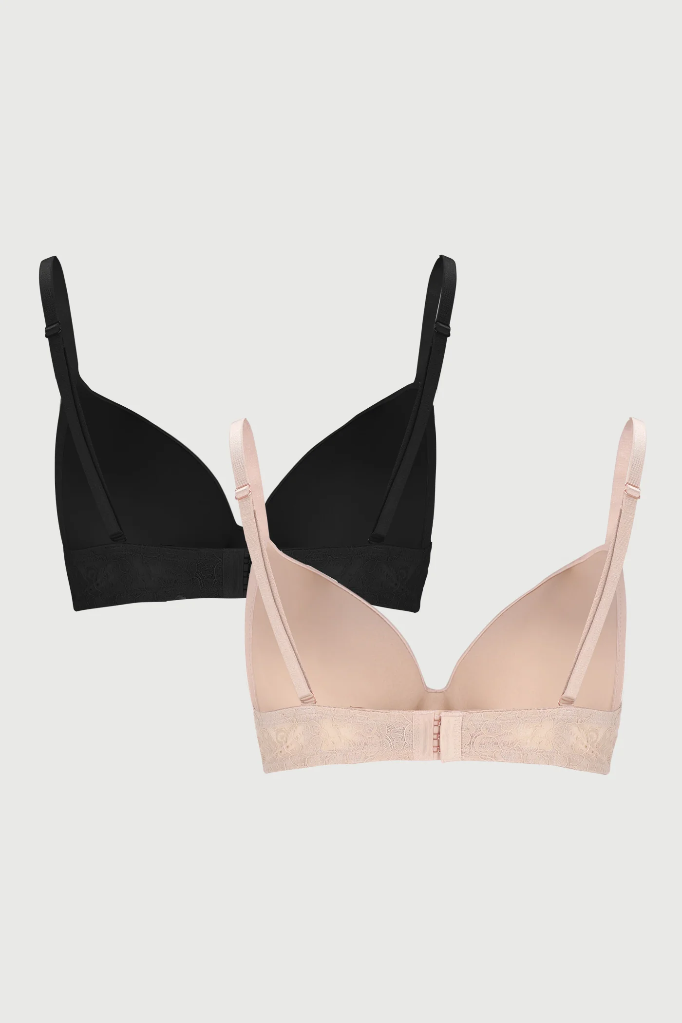 2 Pack Moulded Eyelash Lace Bra - Multi - Image 2