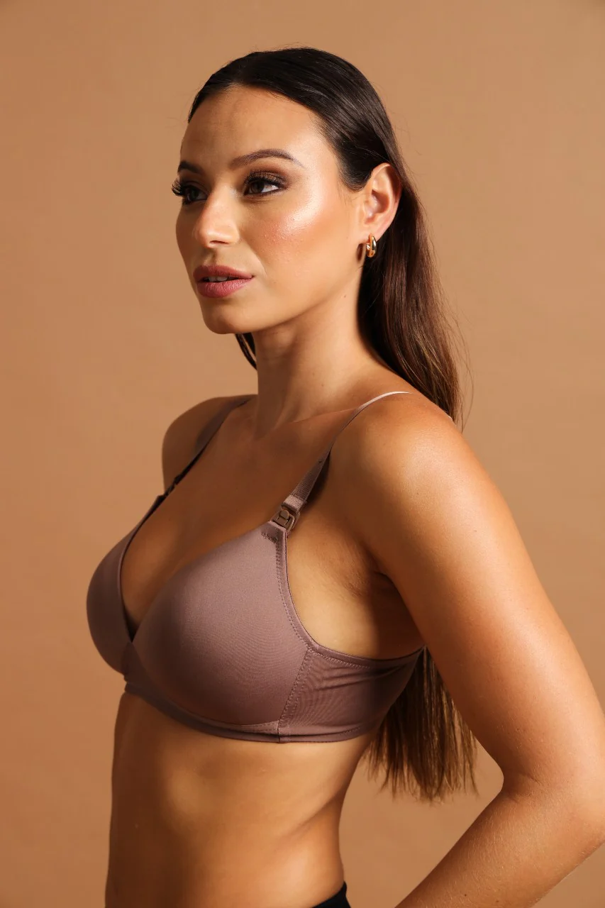 2 Pack Moulded Nursing Bra - Mocha/Black - Image 5